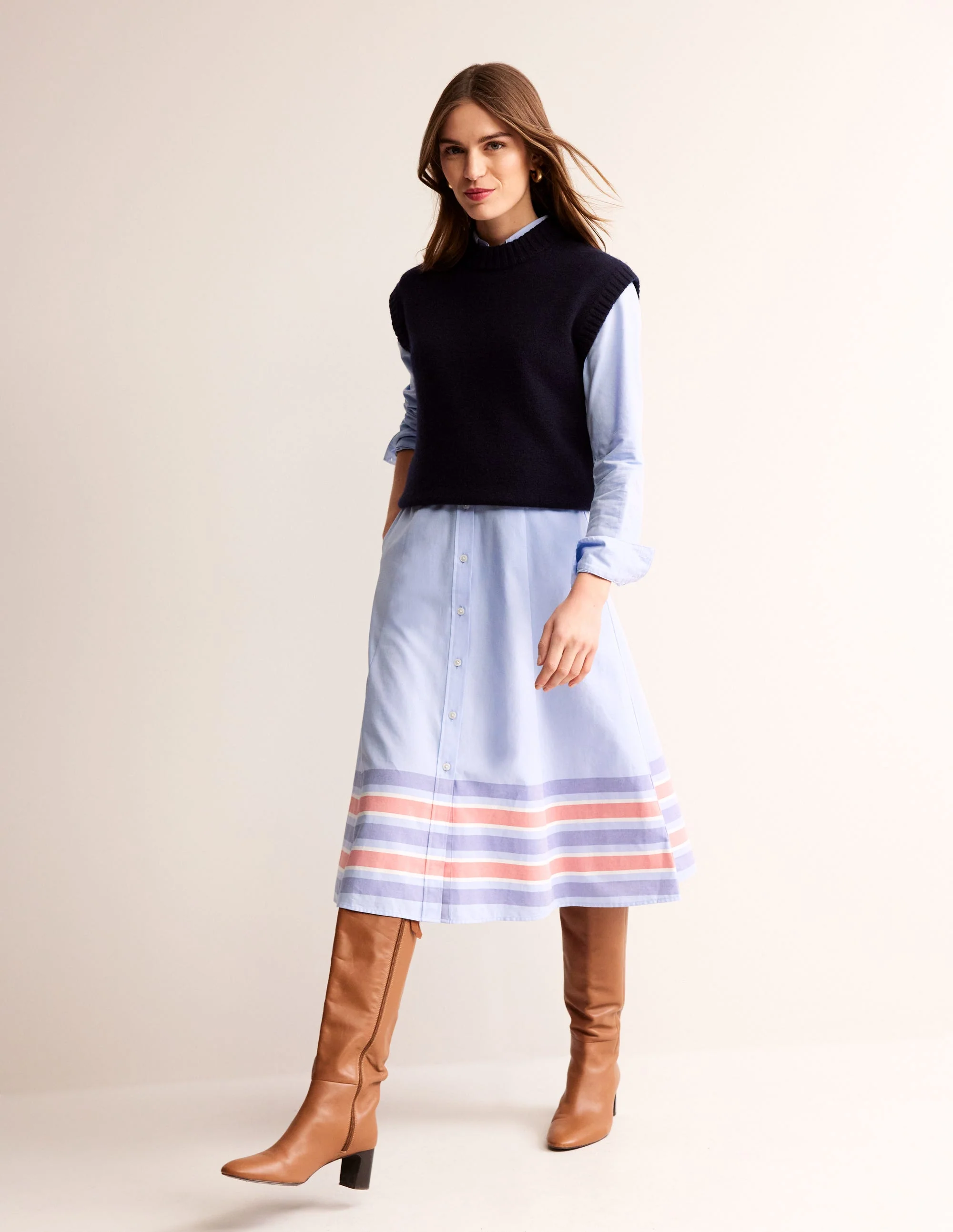 Kate Chambray Shirt Dress-Chambray - Image 6