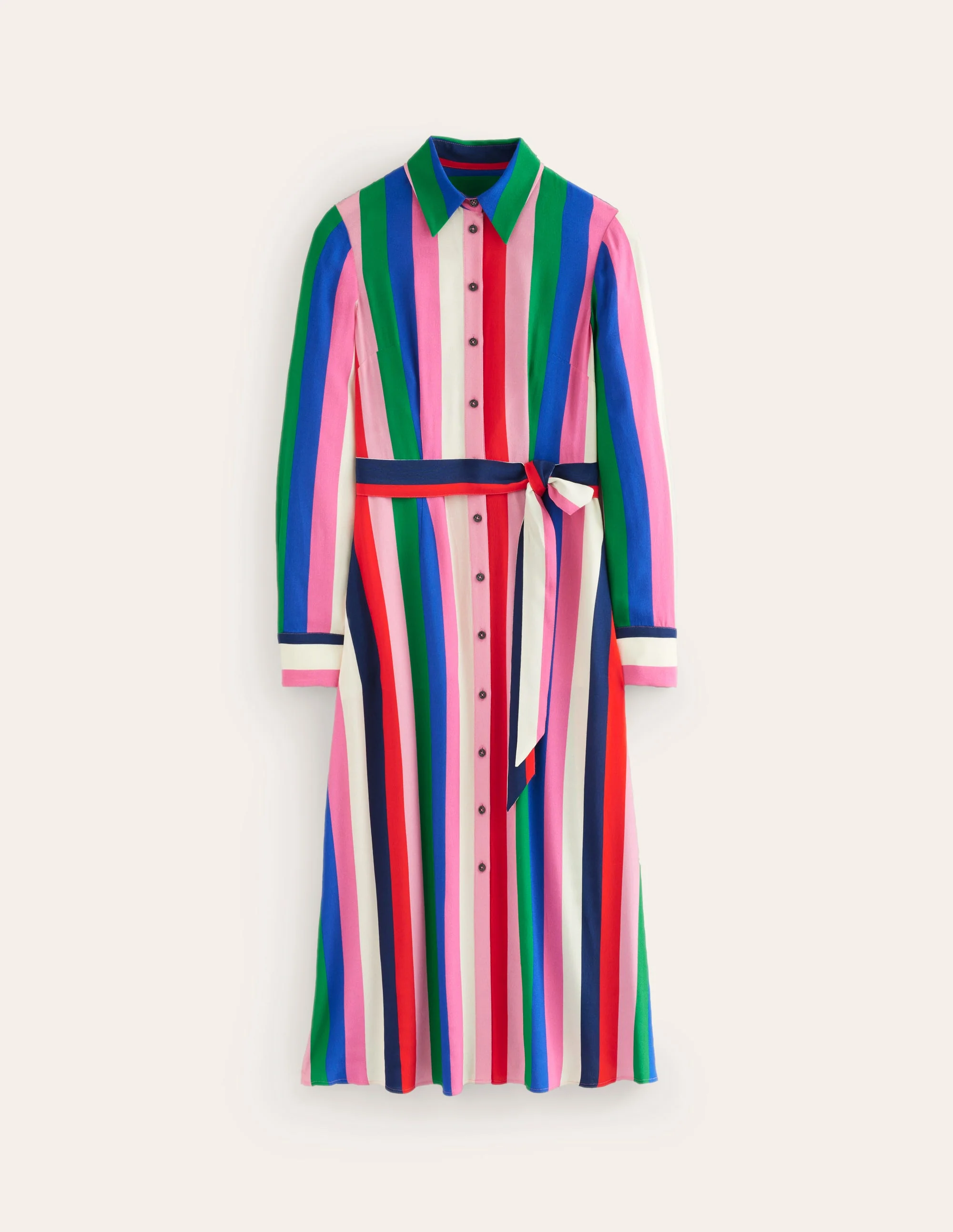 Kate Midi Shirt Dress-Rainbow Stripe - Image 7