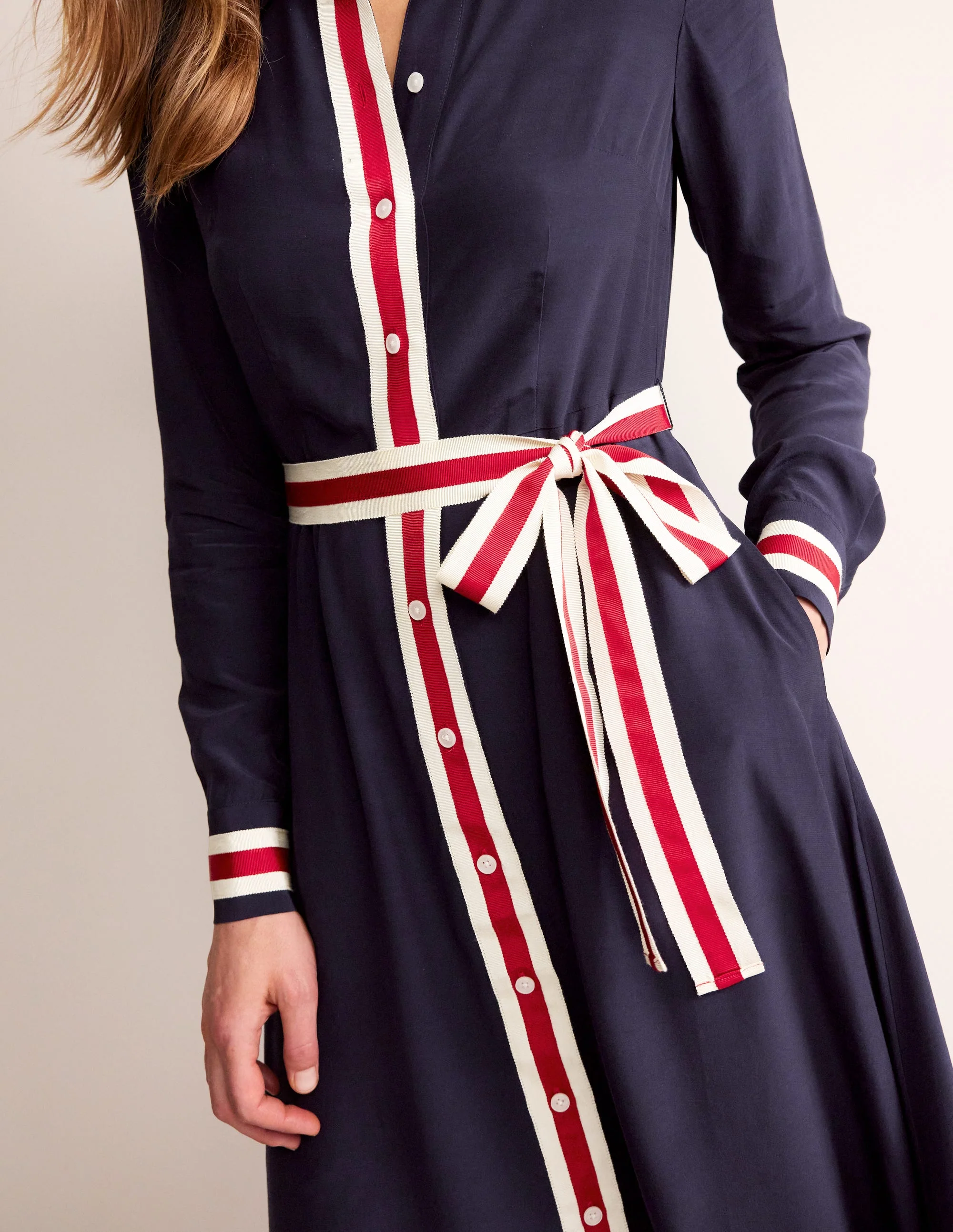 Kate Tipping Shirt Dress-Navy - Image 3