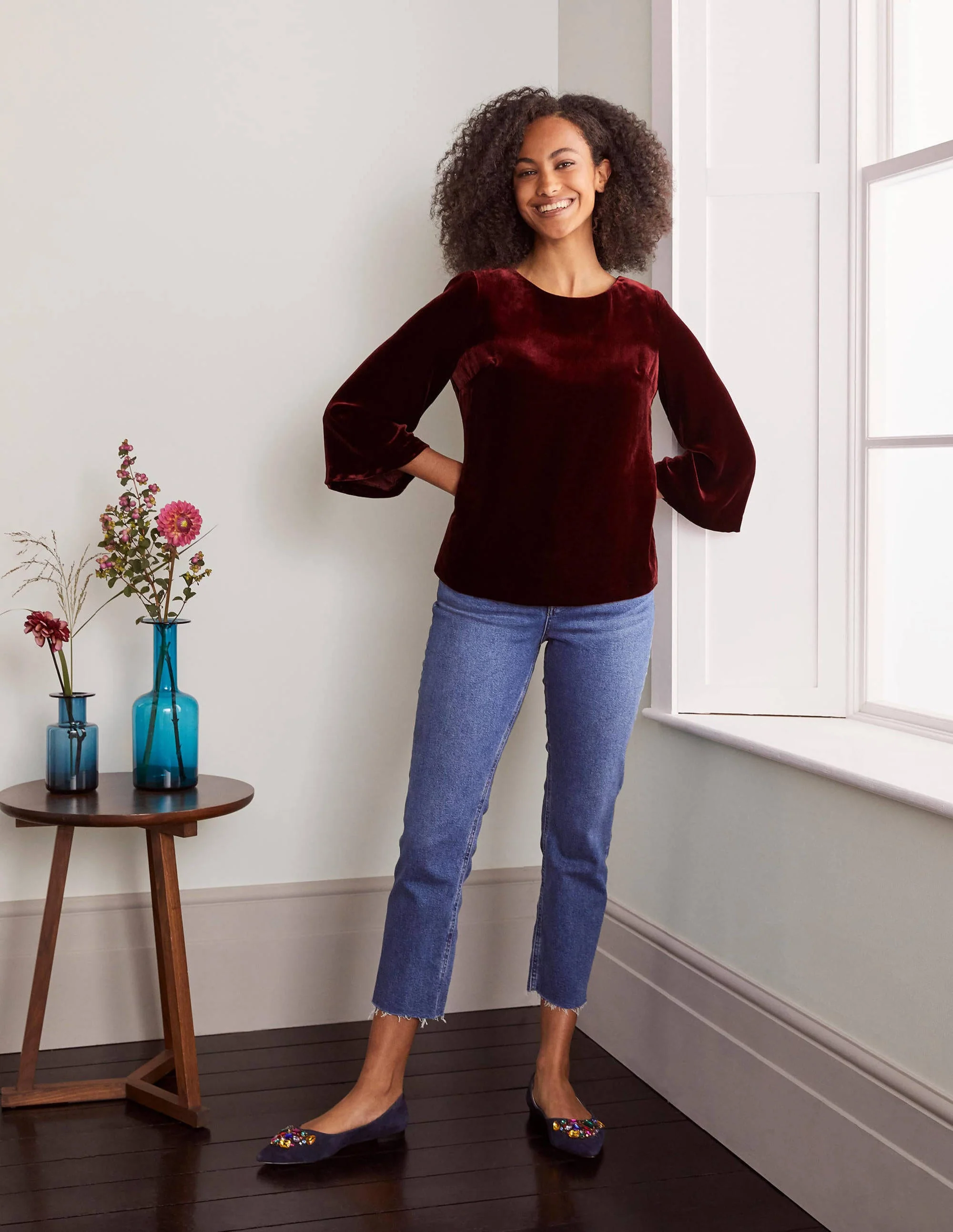 Kate Velvet Top-Ruby Ring - Image 4