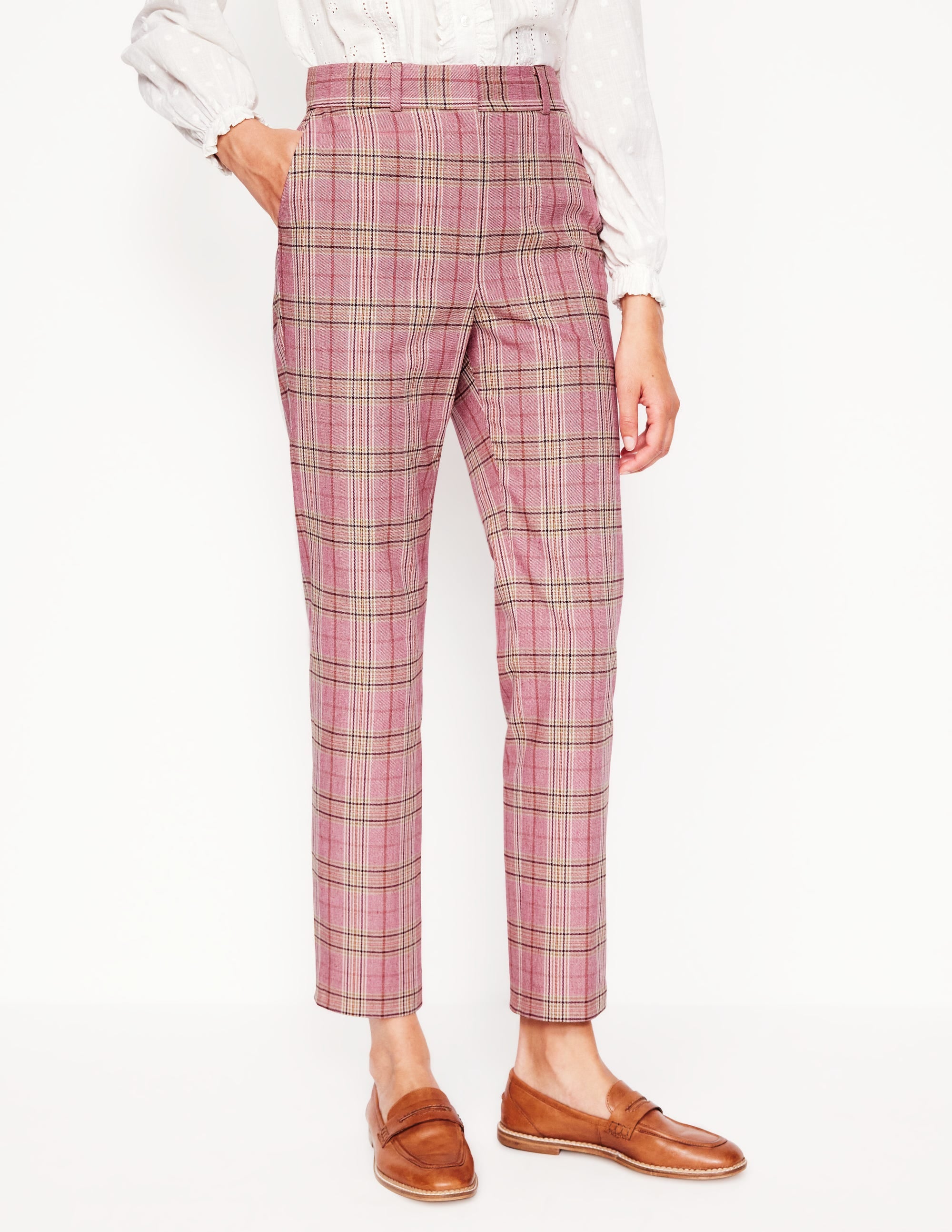 Kew Checked Pants-Pink Check - Image 4