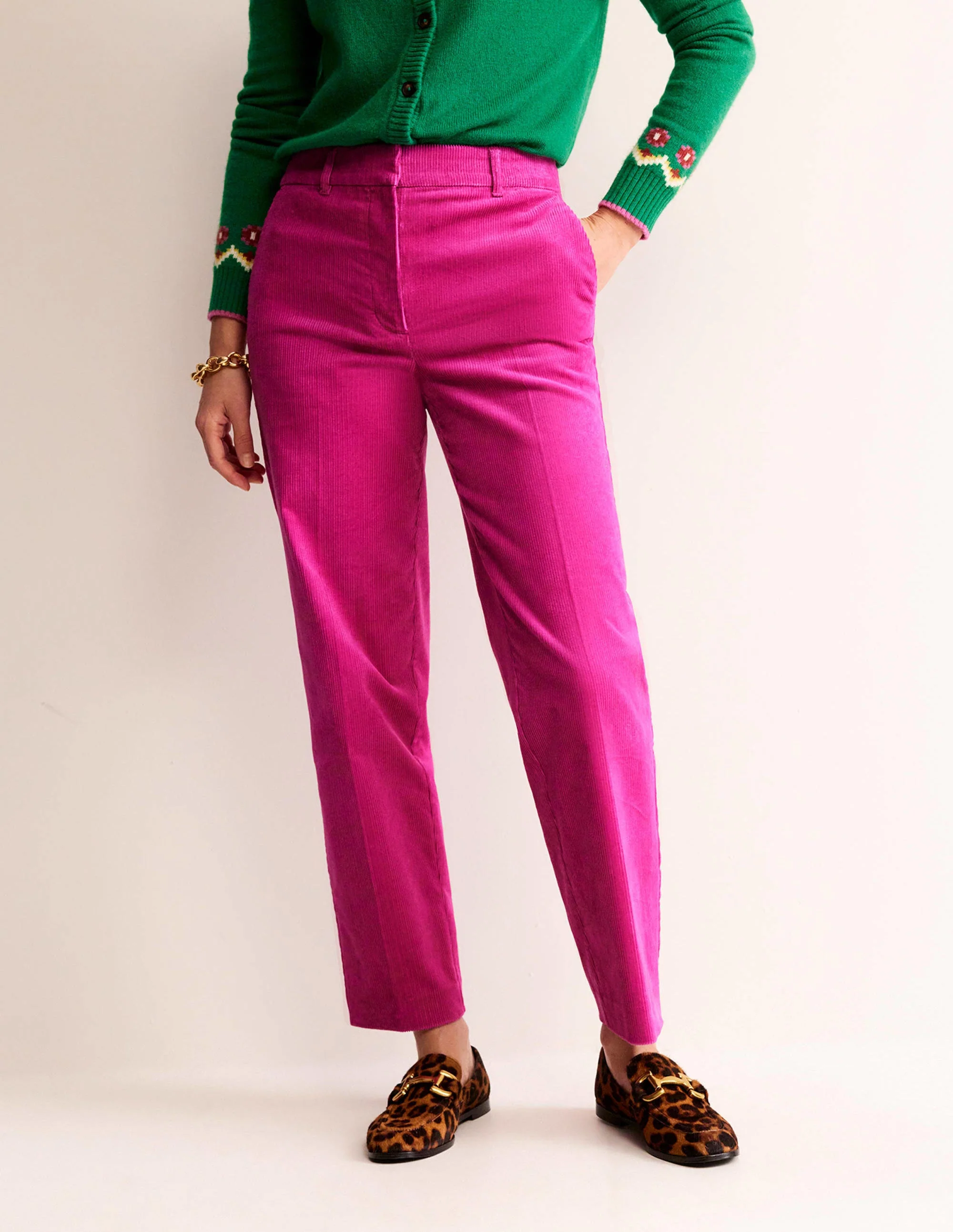 Kew Cord Pants-Magenta - Image 4