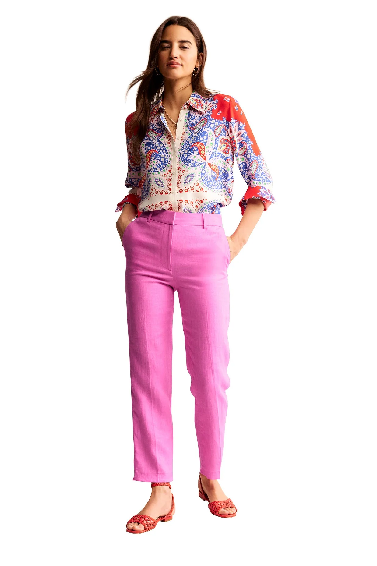 Kew Linen Pants-Sangria Sunset - Image 5