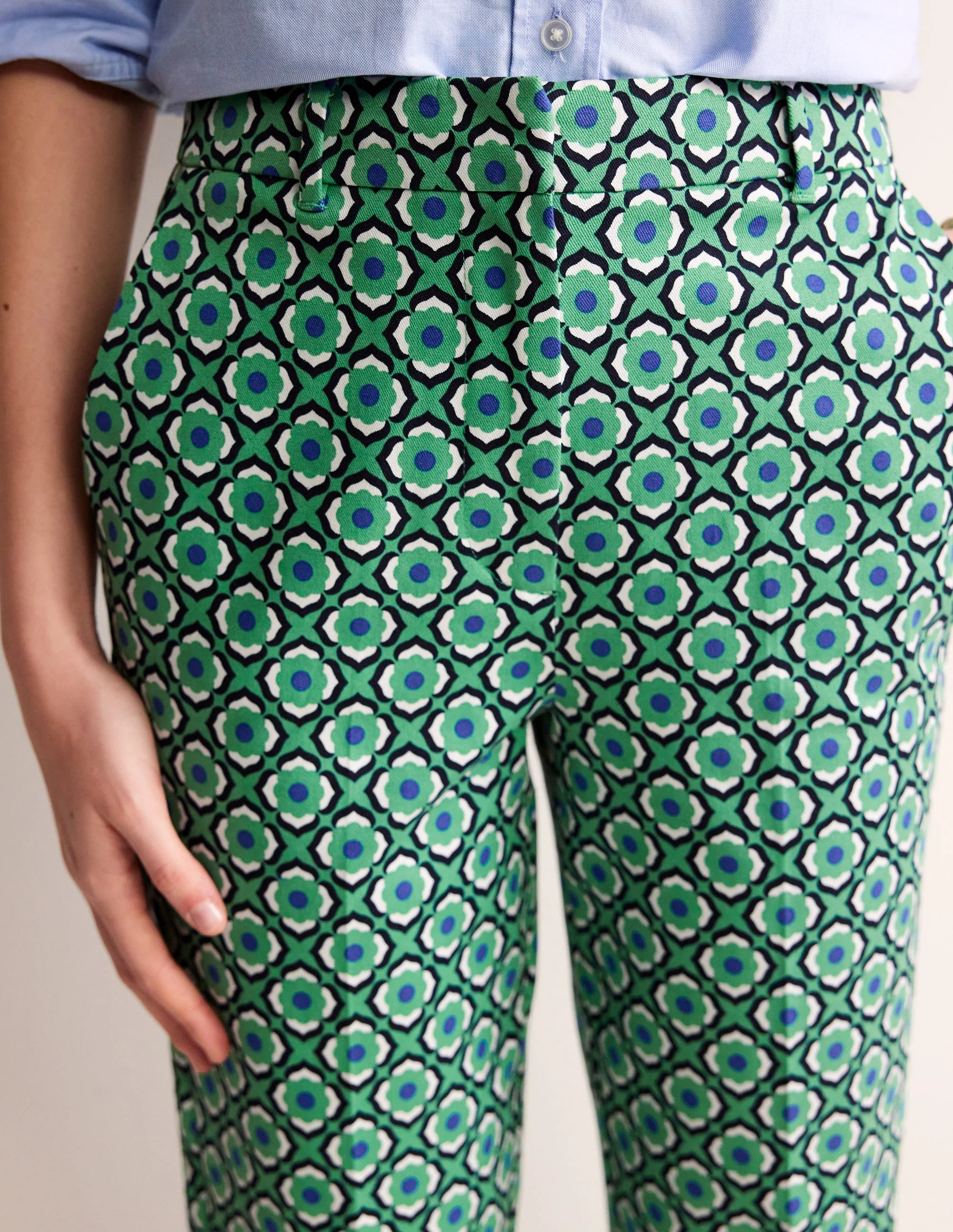 Kew Printed Pants-Ming Green, Geo Pome - Image 2