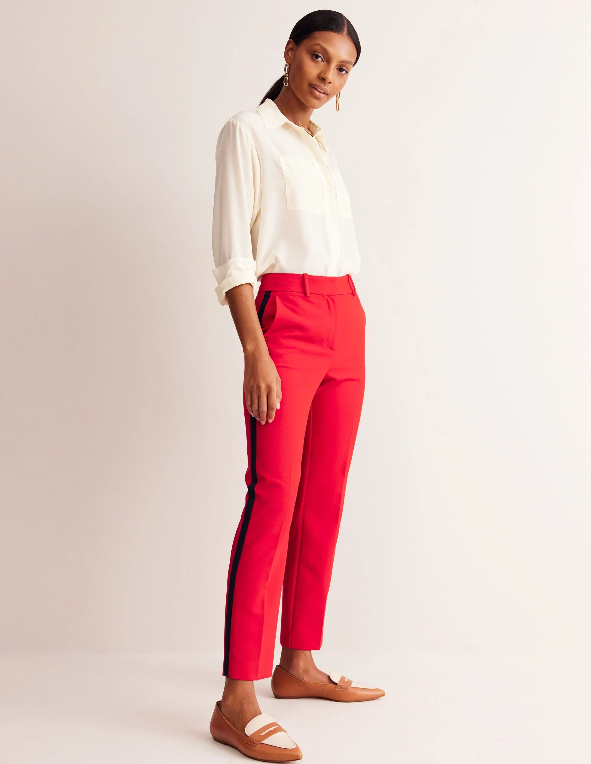 Kew Side Stripe Pants-Red /Navy Side Stripe