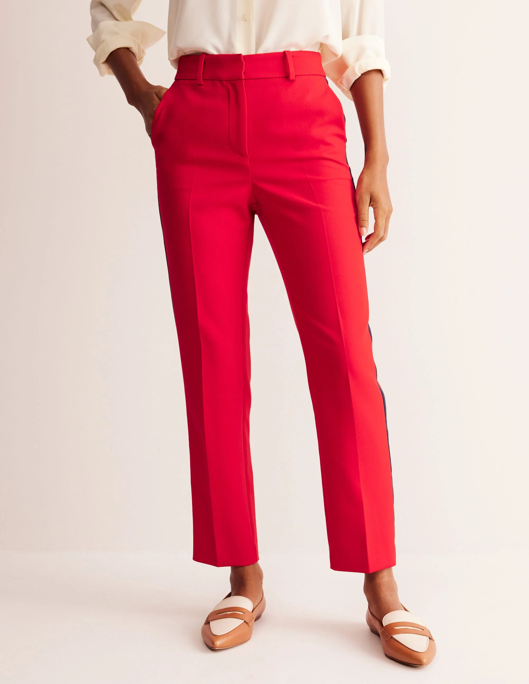 Kew Side Stripe Pants-Red /Navy Side Stripe - Image 4