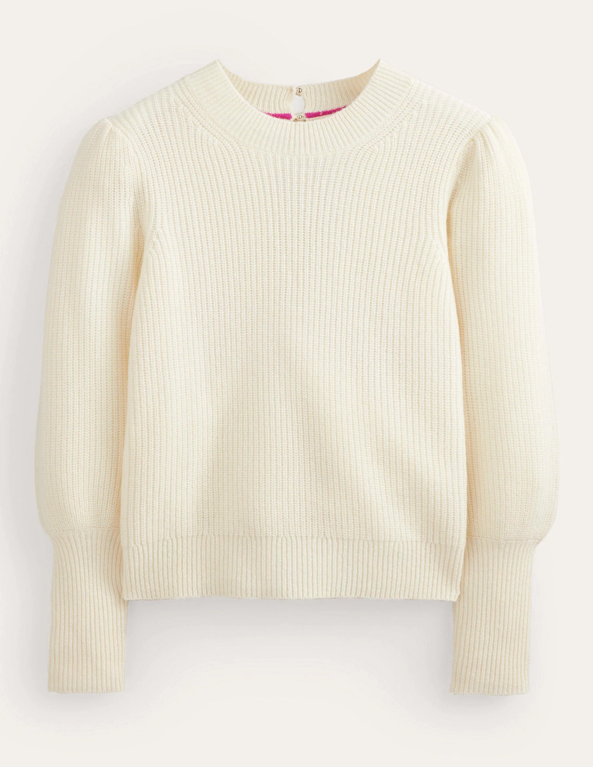 Key Hole Cashmere Sweater-Warm Ivory - Image 5