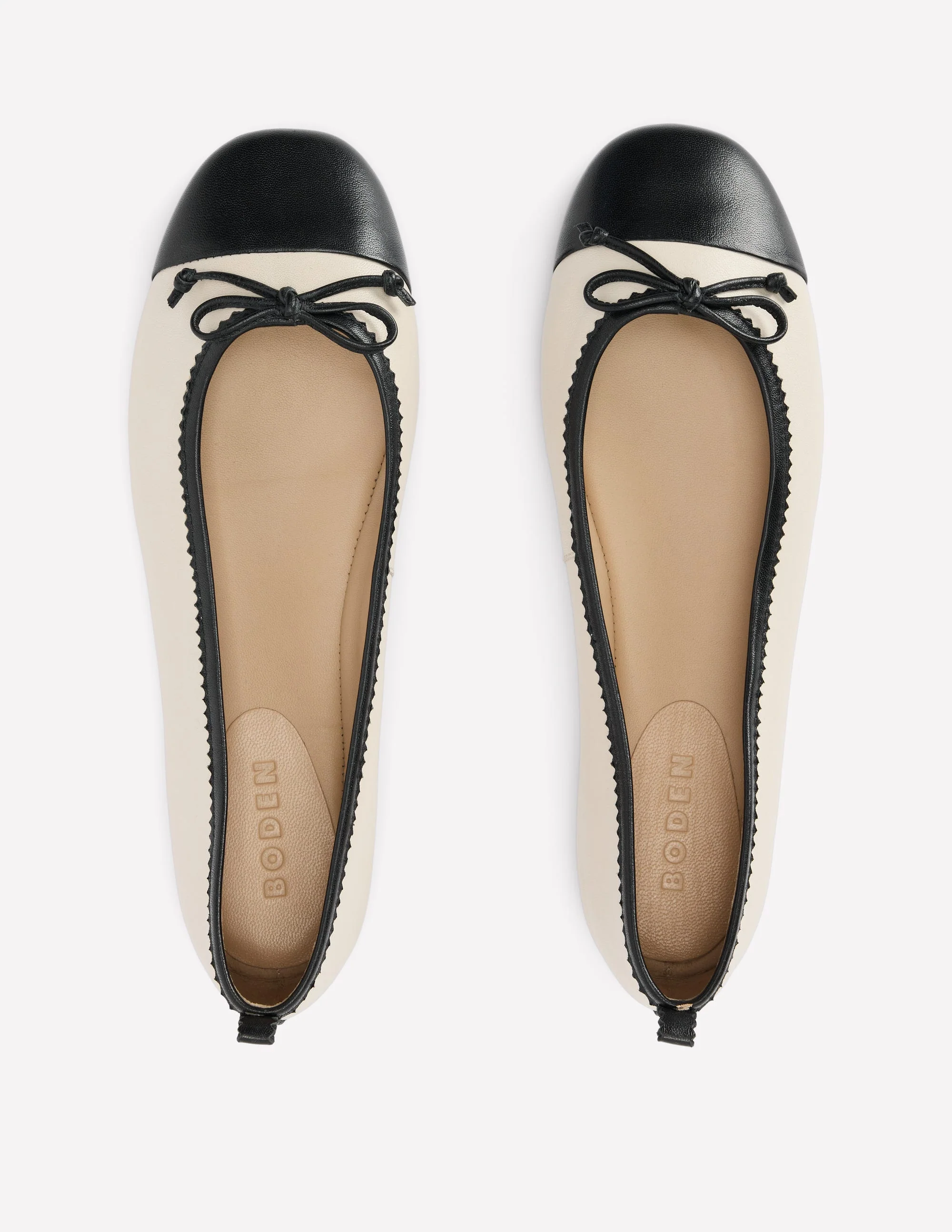 Kitty Flexi Sole Ballet Flats-Ecru/Black - Image 5