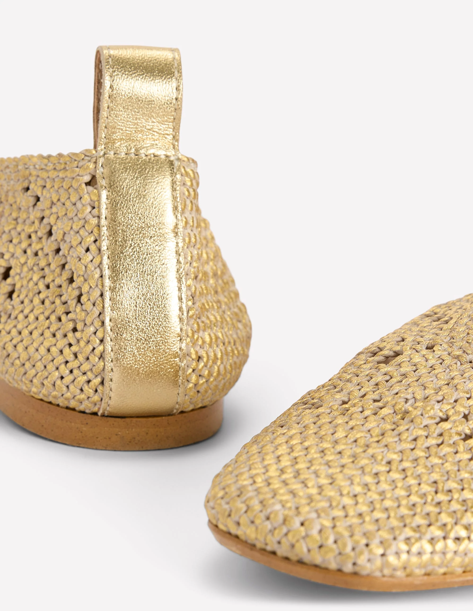 Knitted Ballet Flats-Gold Metallic - Image 4