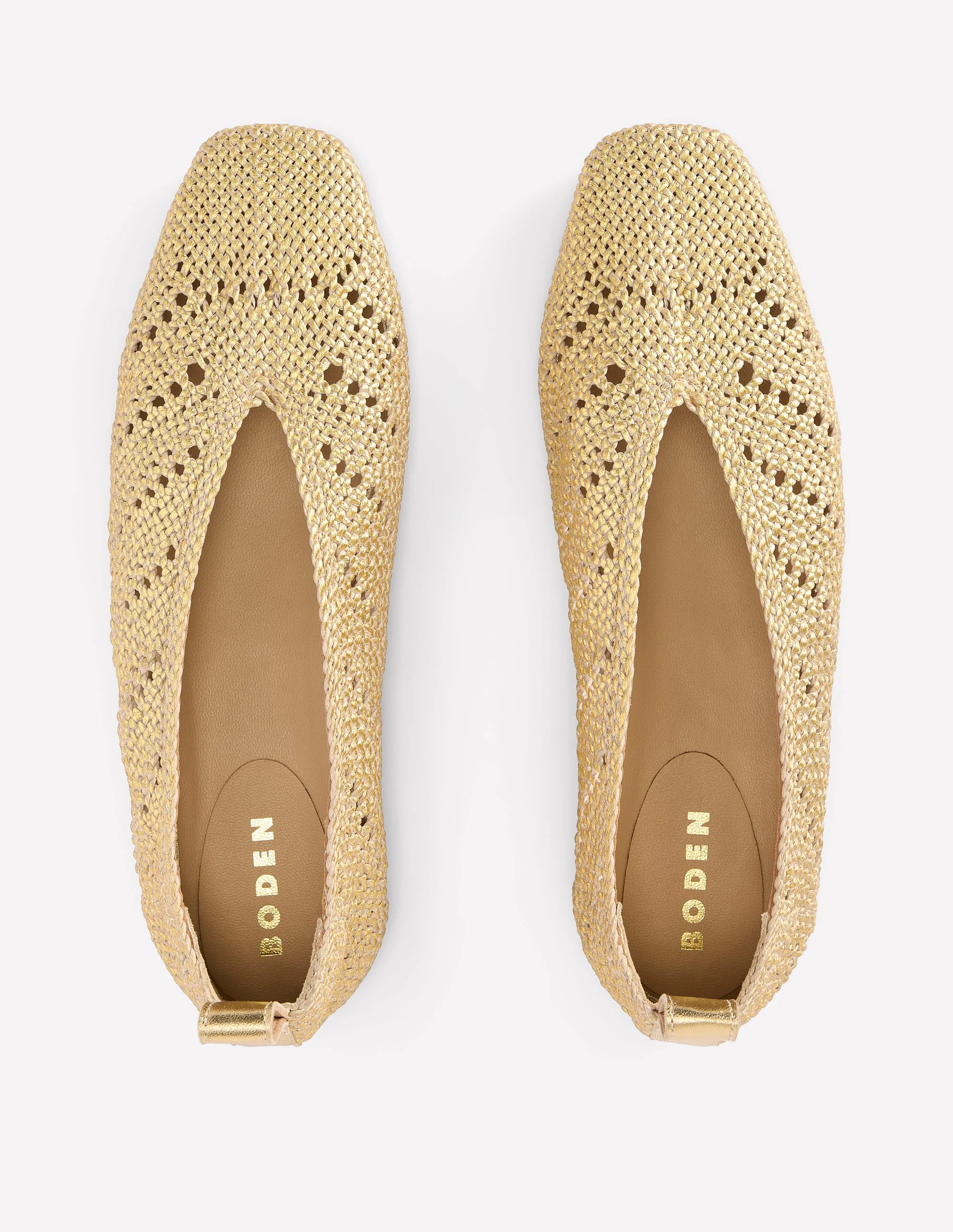 Knitted Ballet Flats-Gold Metallic - Image 5