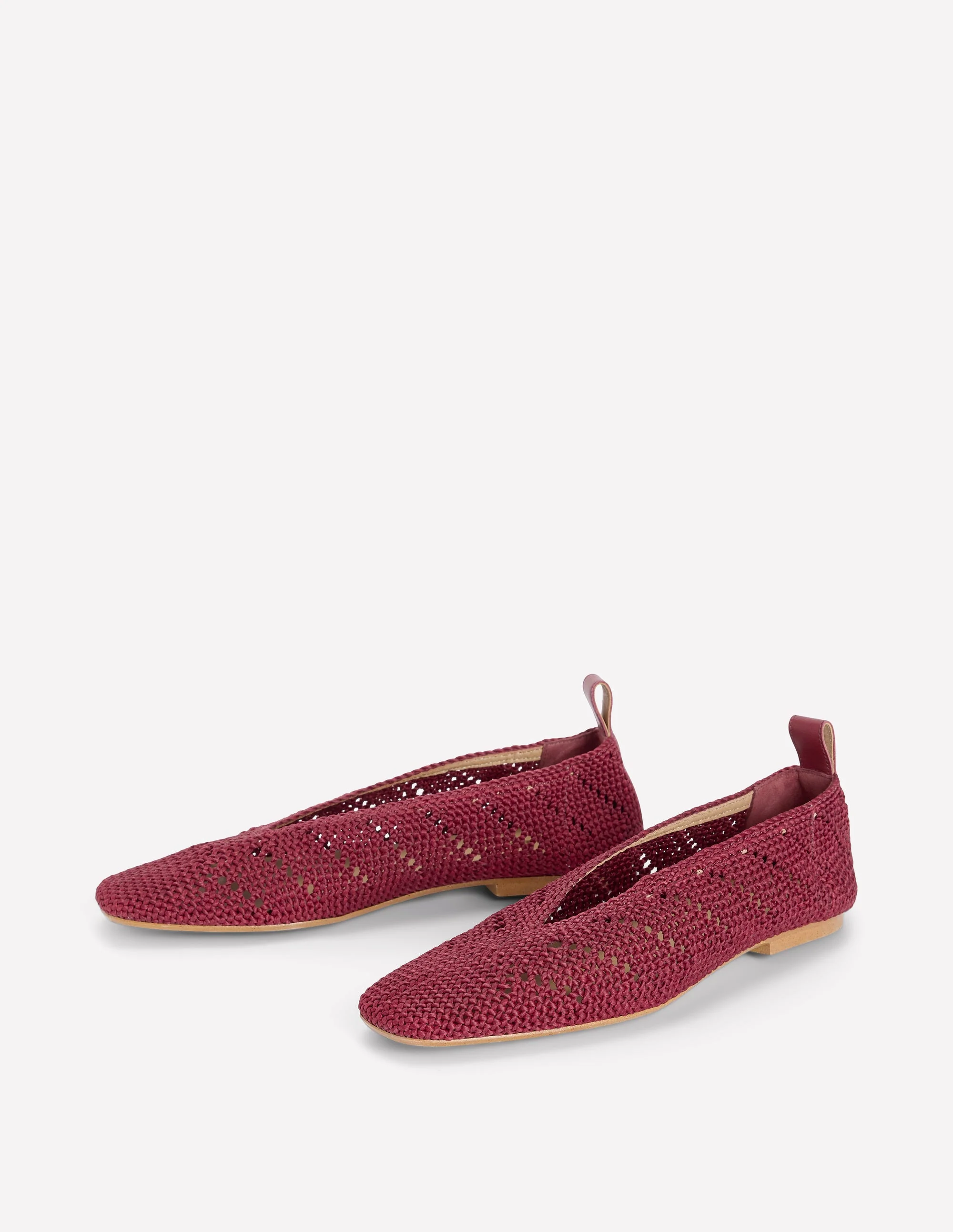 Knitted Ballet Flats-Oxblood - Image 3