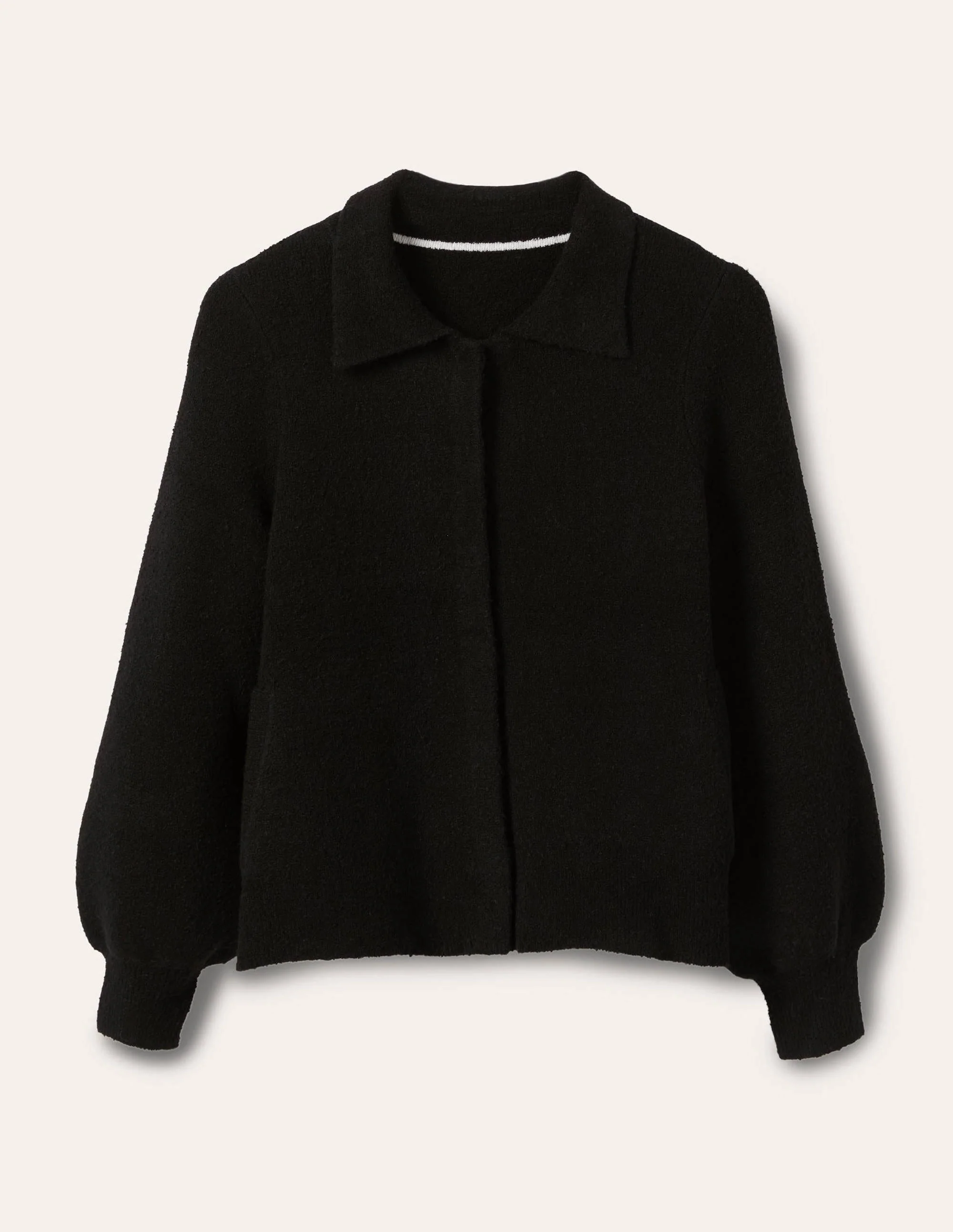 Knitted Bomber Jacket-Black - Image 6