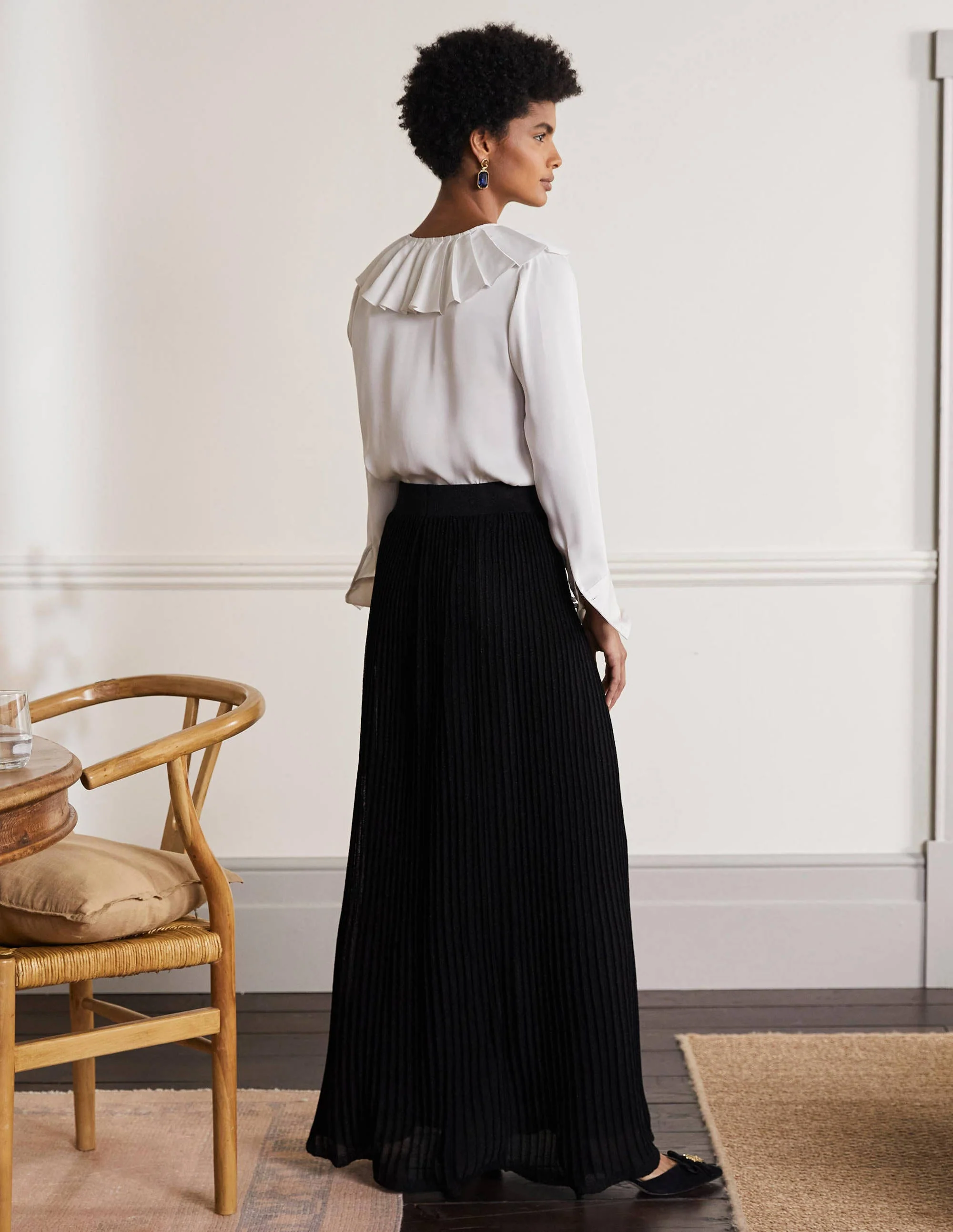 Knitted Party Skirt-Black Metallic - Image 3