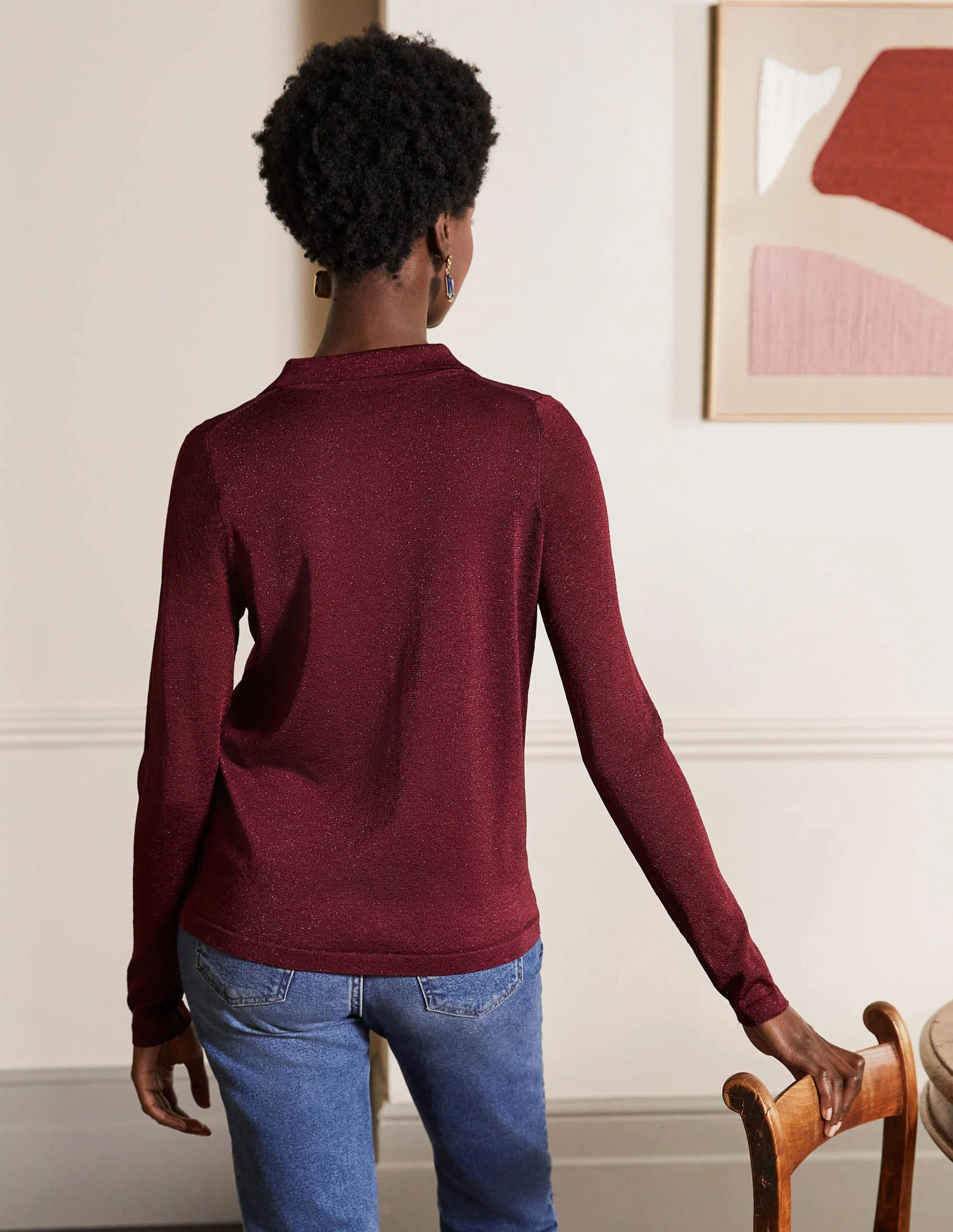 Knitted Sparkle Shirt-Pom Pom Metallic - Image 3