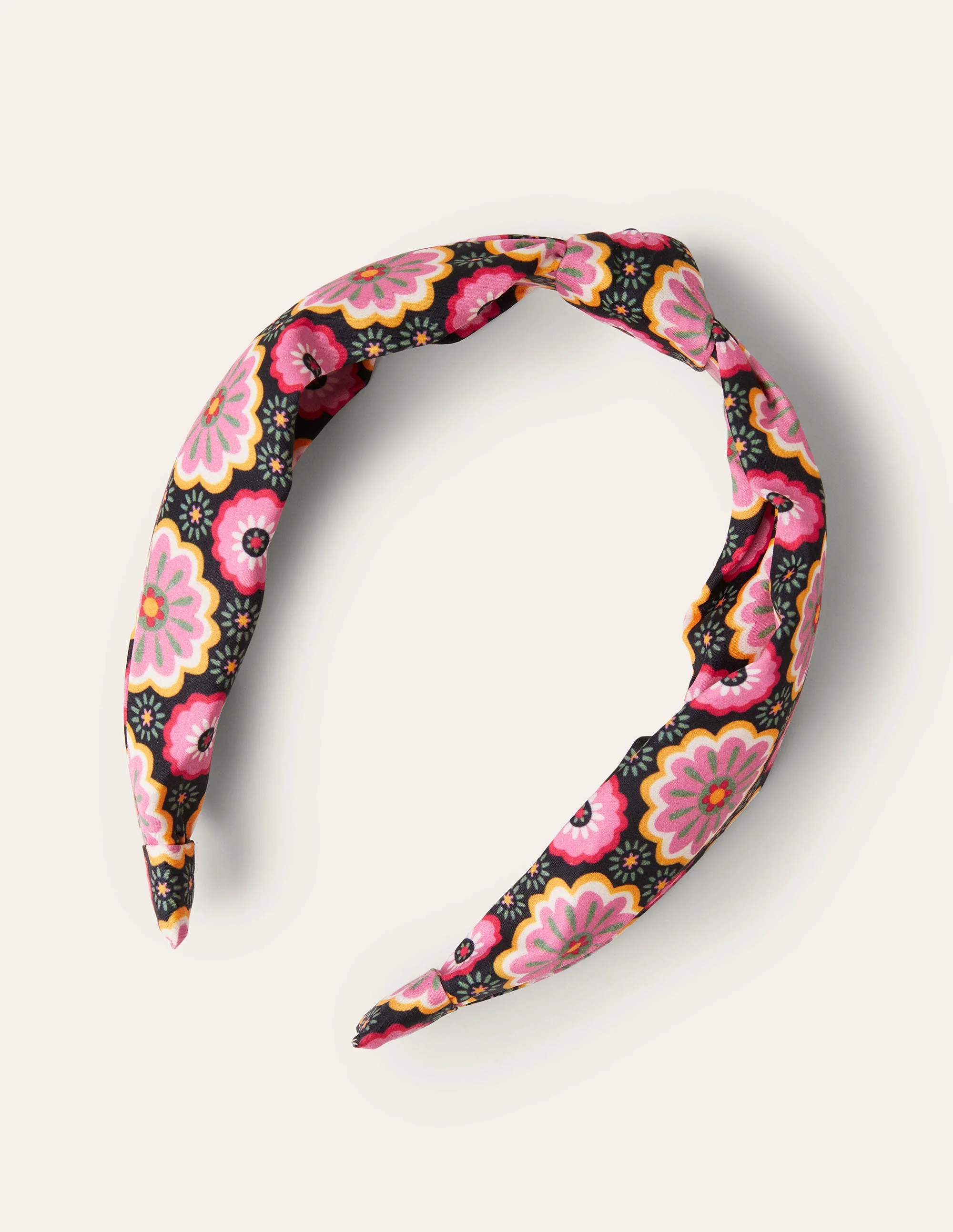 Knotted Headband-Black, Opulent Daisy - Image 3
