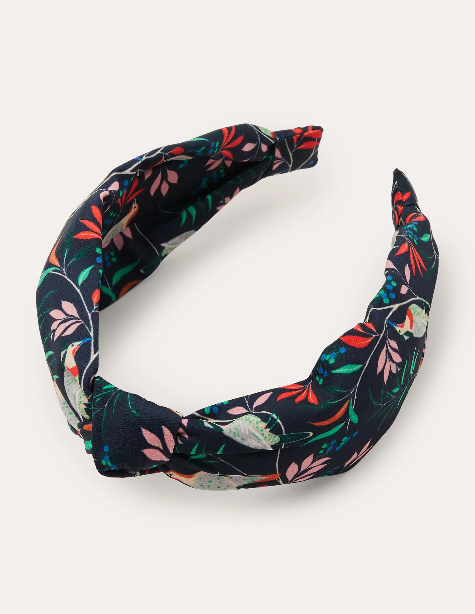 Knotted Headband-French Navy, Berry Bird - Image 2