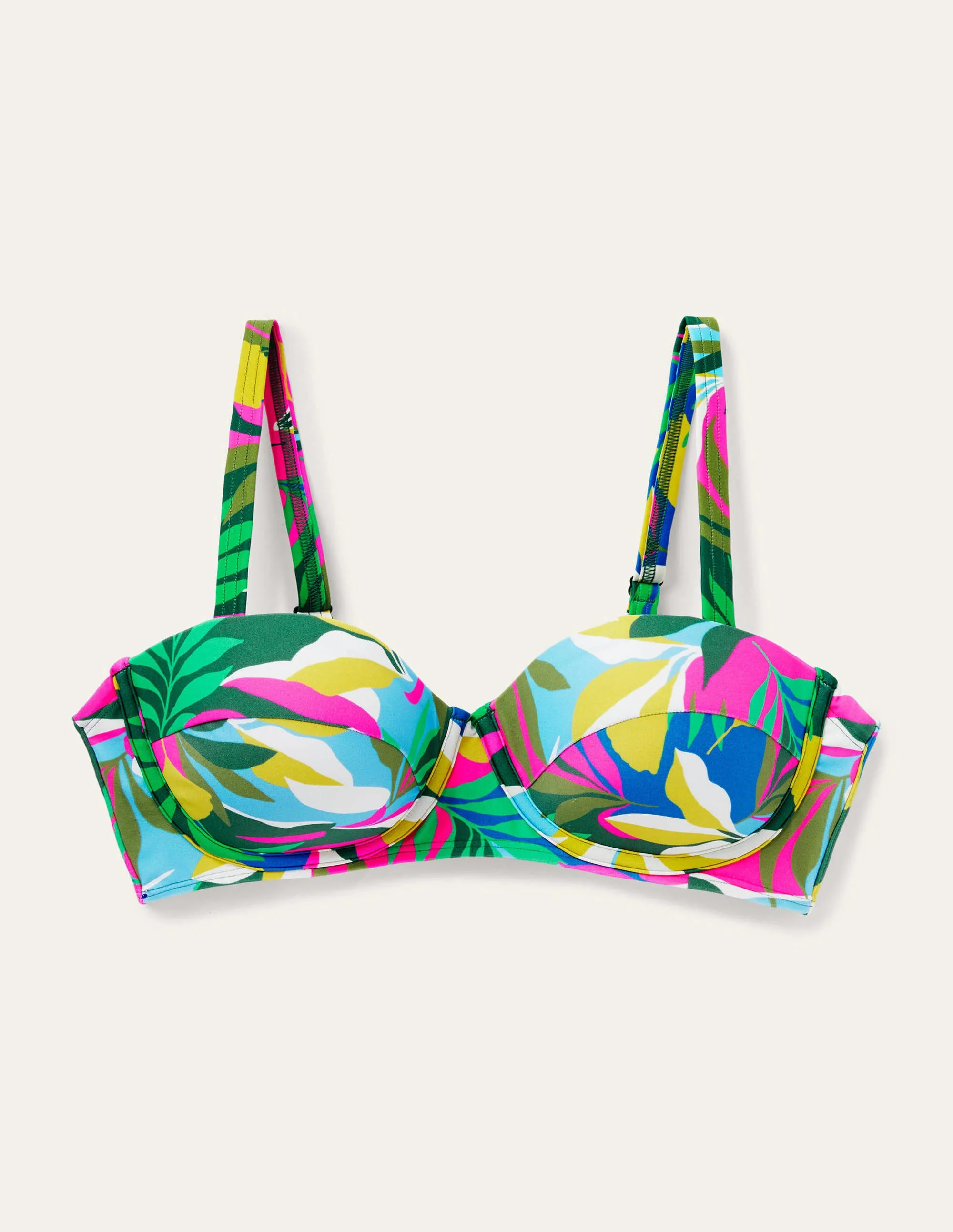 Kythira Cup-size Bikini Top-Palm Leaf, Tropical Flora - Image 6