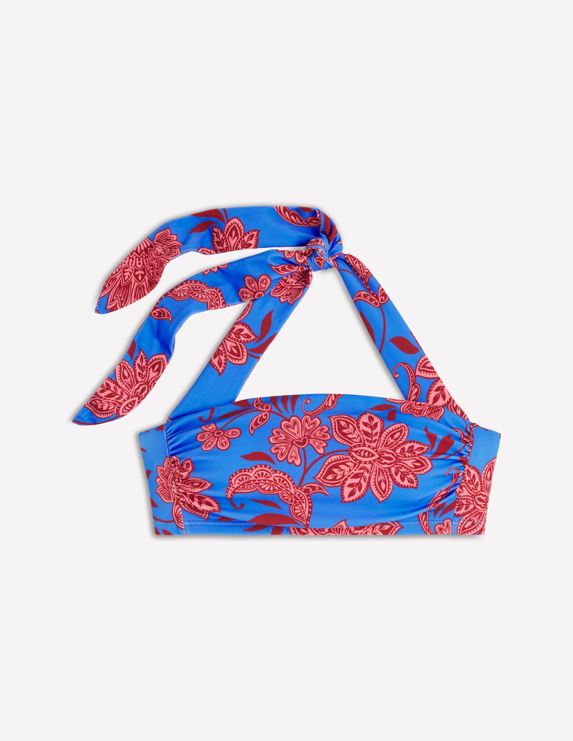 Kythira Ruched Bikini Top-Blue, Elegant Blossom - Image 7