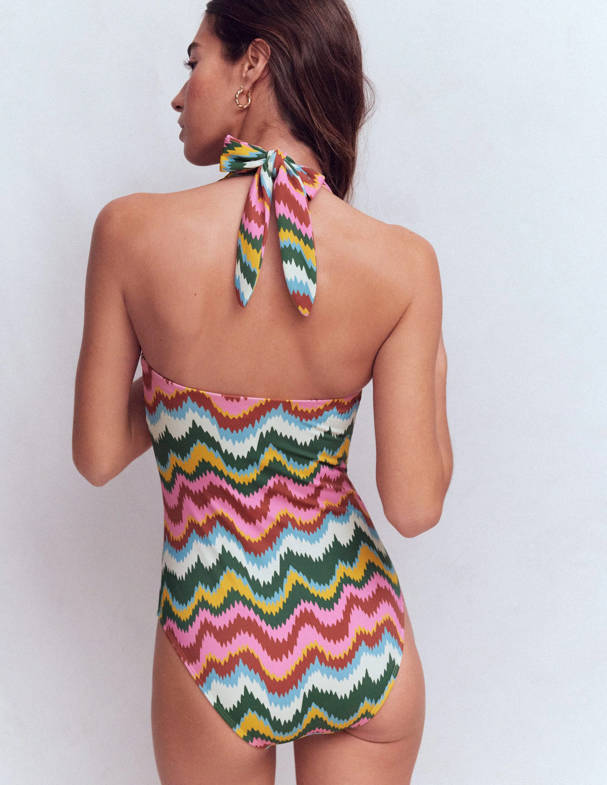 Kythira Ruched Swimsuit-Multi, Zig Zag Wave - Image 3