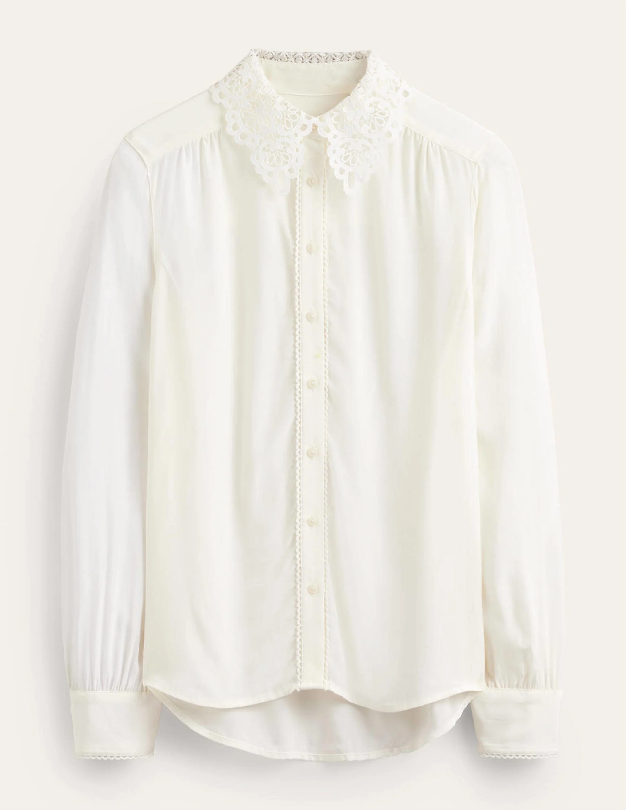 Lace-Collar Shirt-Ivory - Image 5