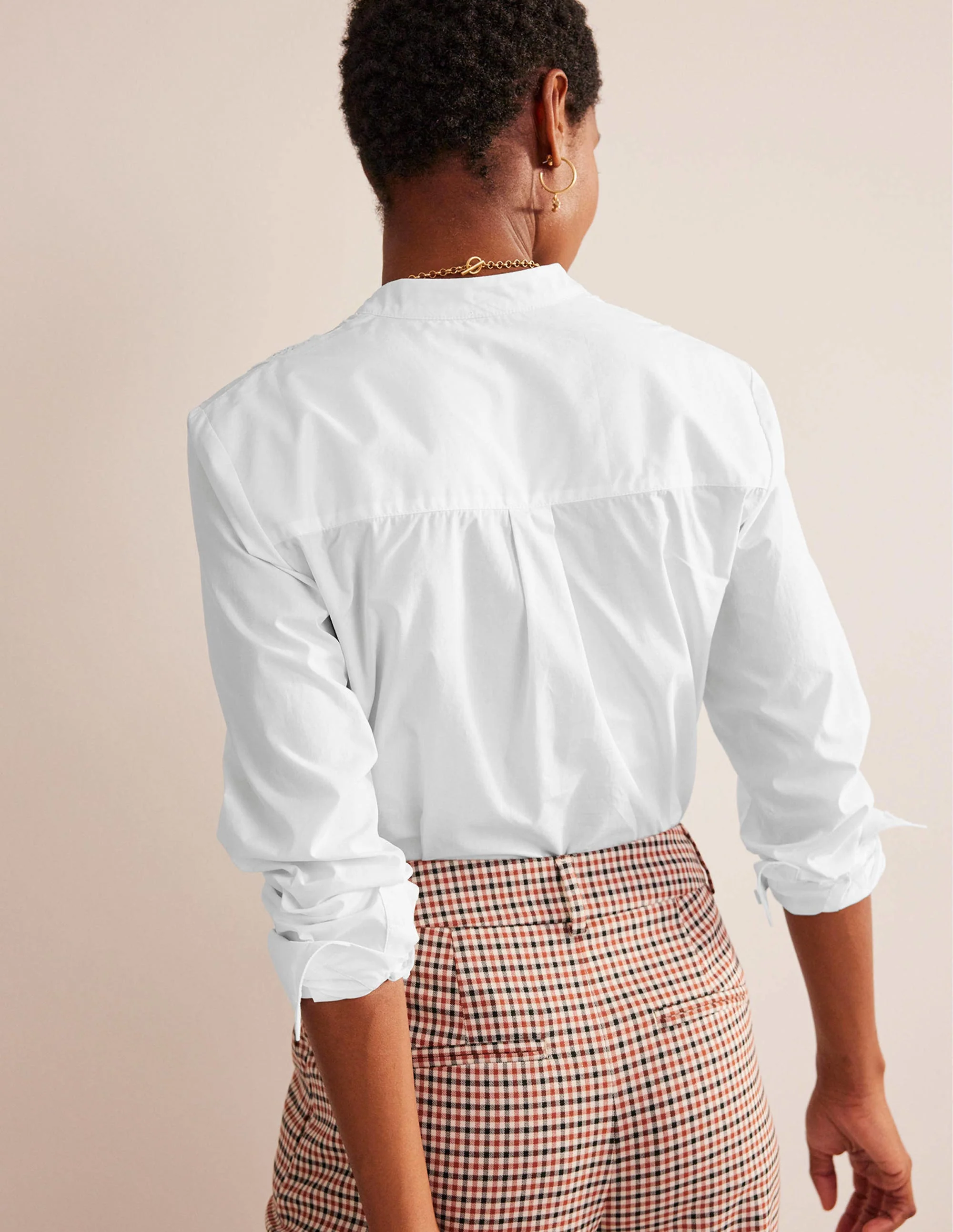 Lace-Panelled Poplin Shirt-White - Image 3