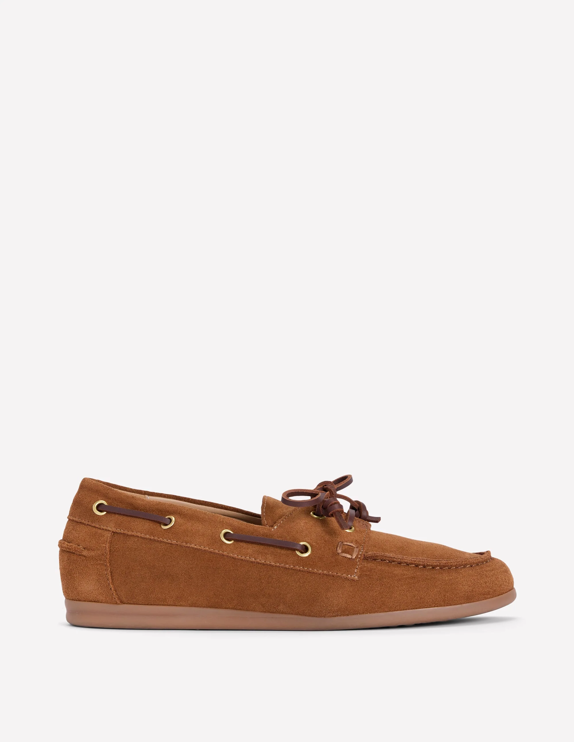Lace-Up Boat Shoes-Tan - Image 3