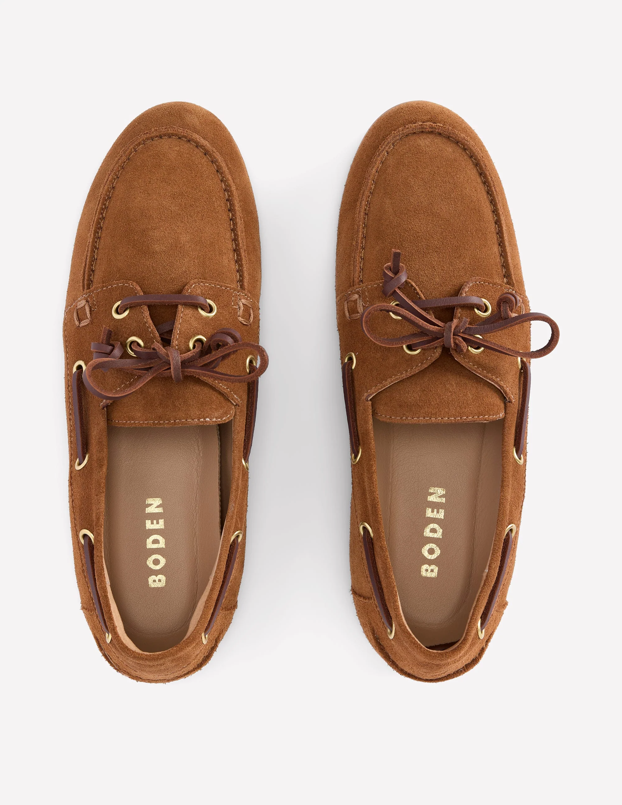 Lace-Up Boat Shoes-Tan - Image 6