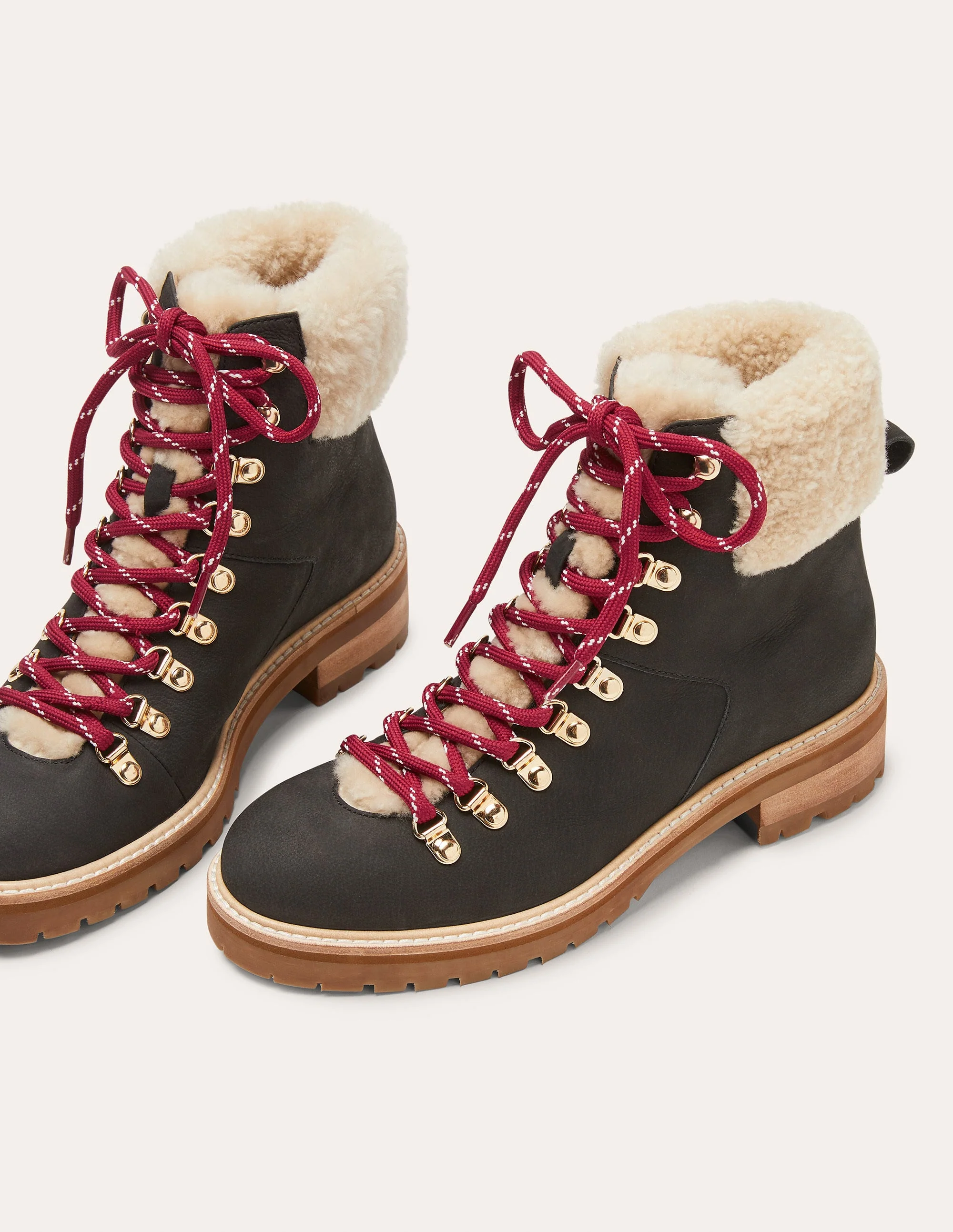 Lace-up Hiking Boots-Black - Image 2