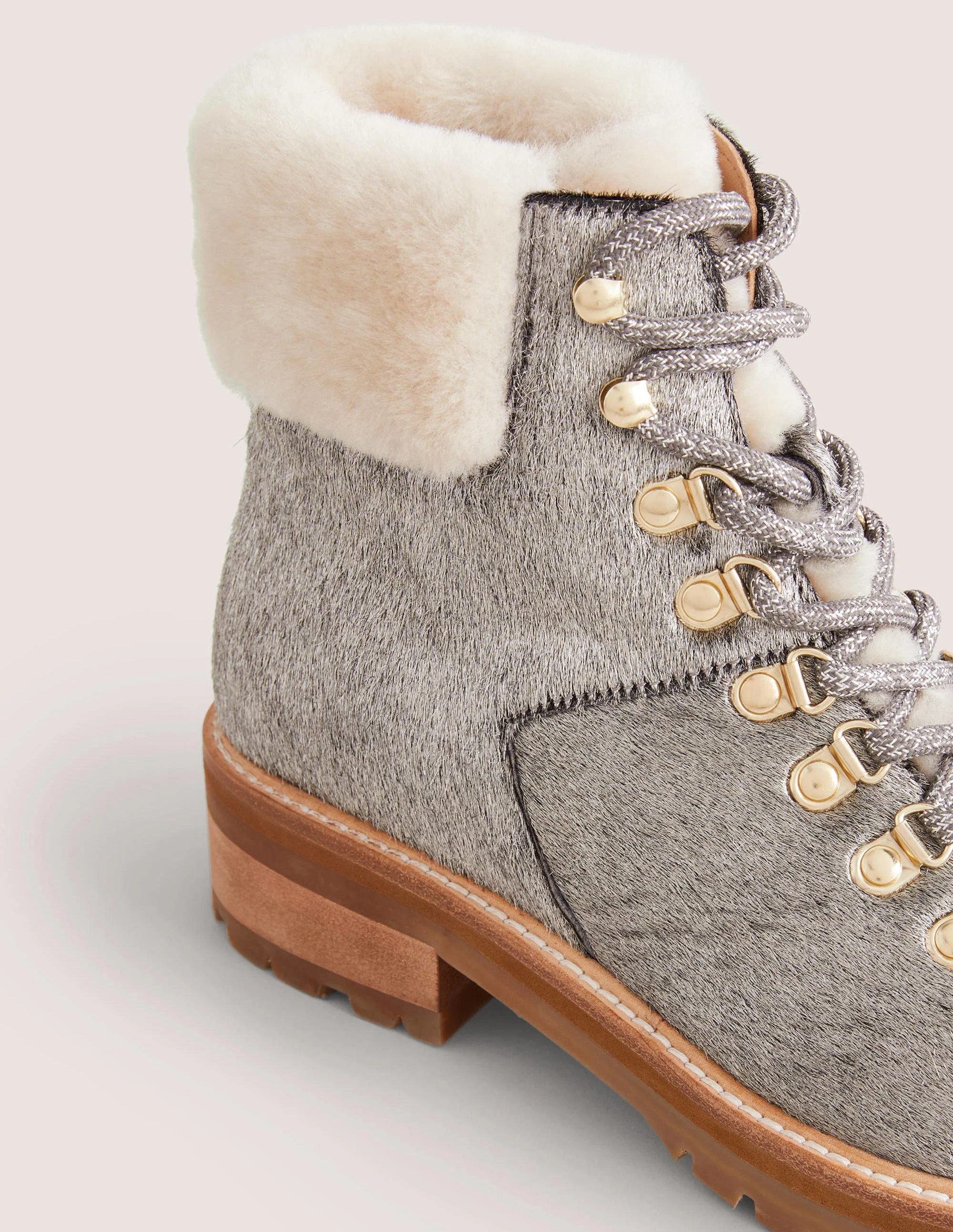 Lace-up Hiking Boots-Silver - Image 3