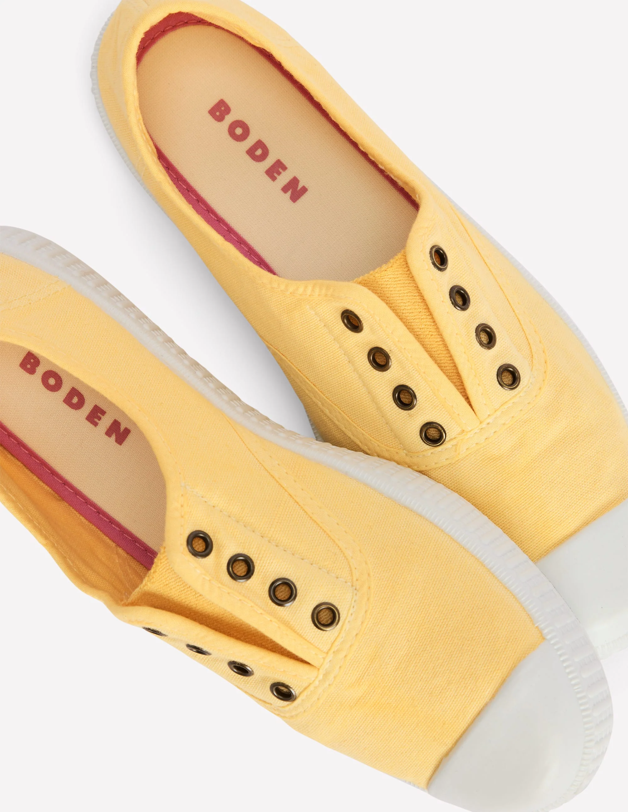Laceless Canvas Plimsoll-Buttercream - Image 4