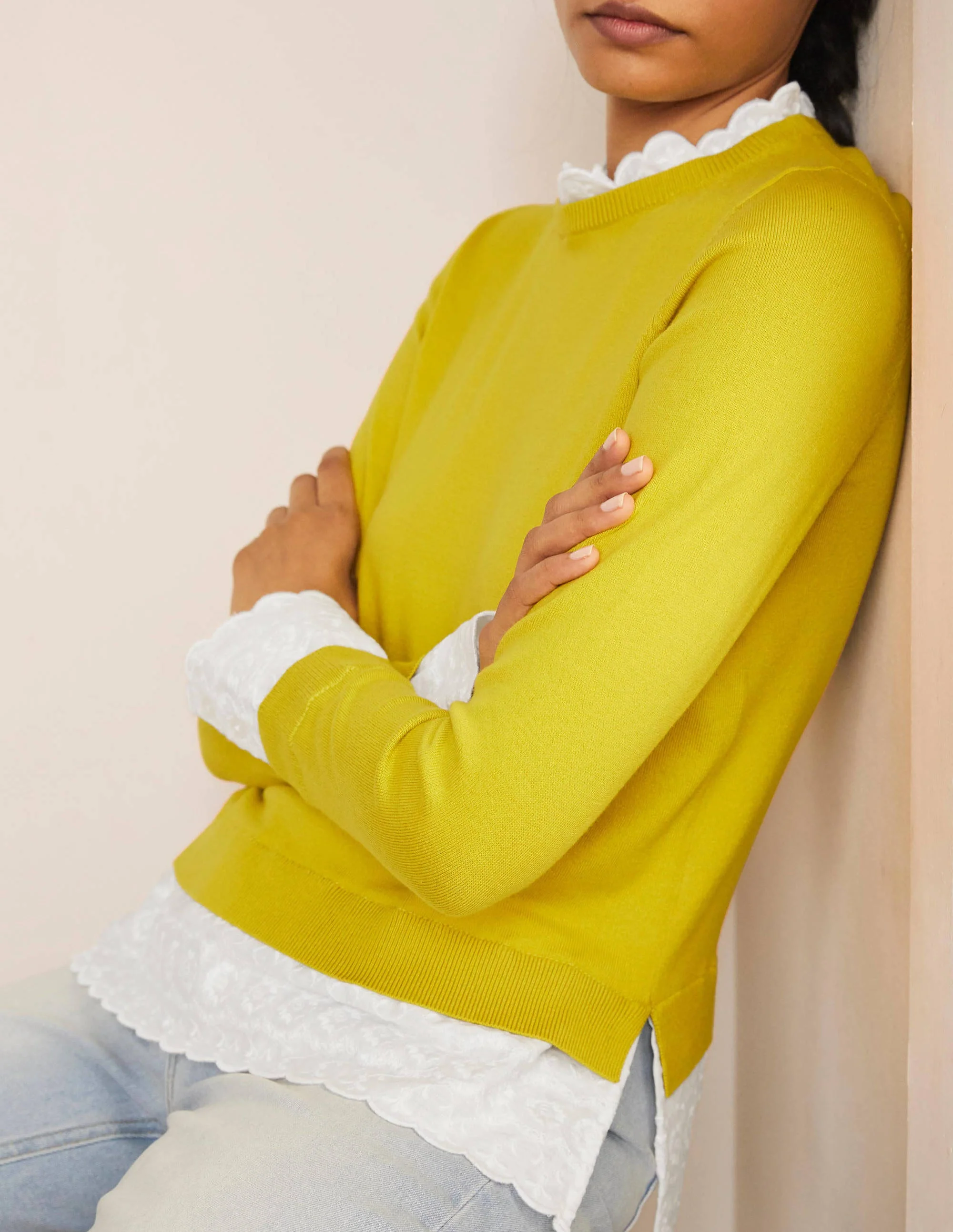 Lauderdale Frill Sweater-Chartreuse - Image 4