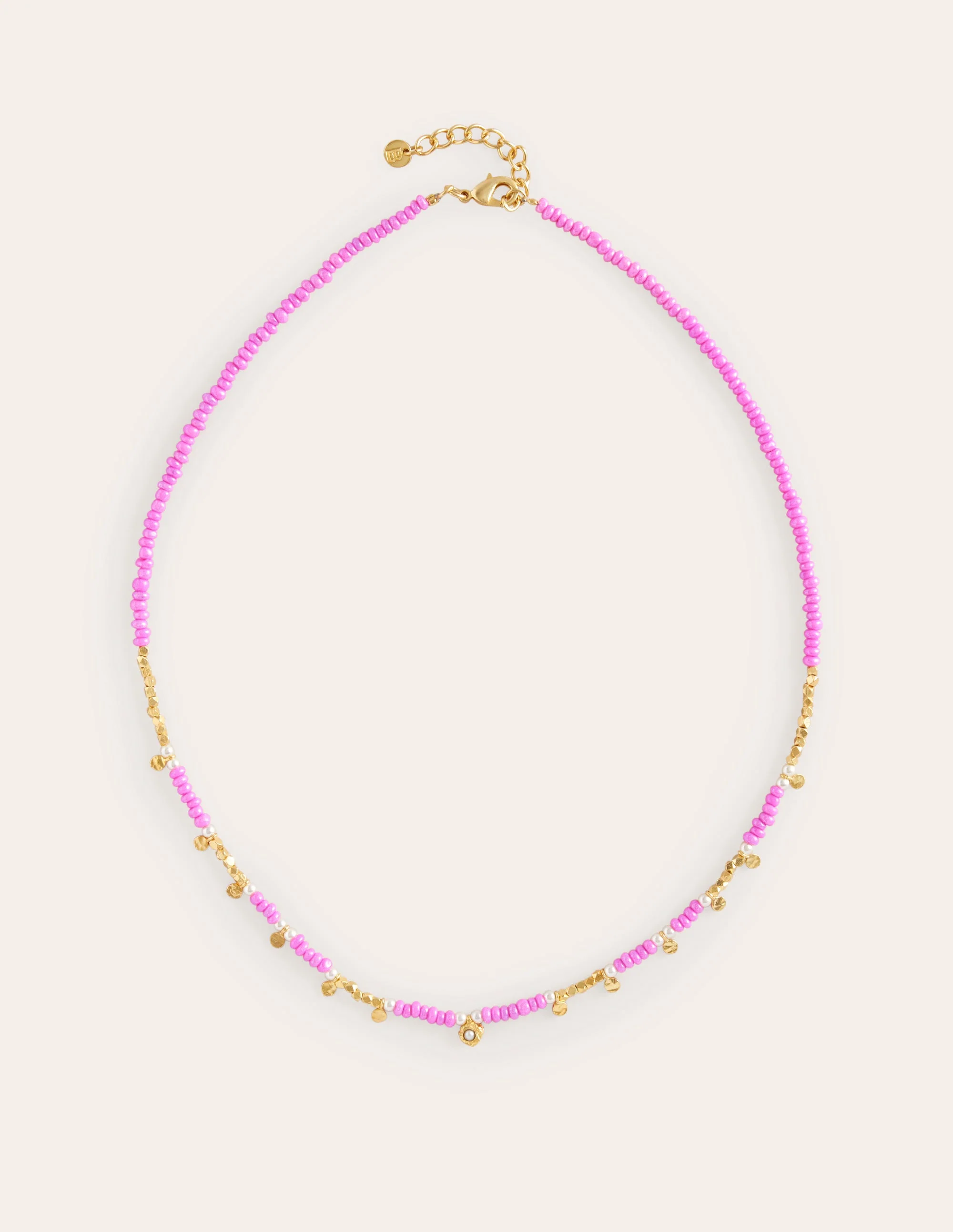 Layering Bead Necklace-Pink - Image 2