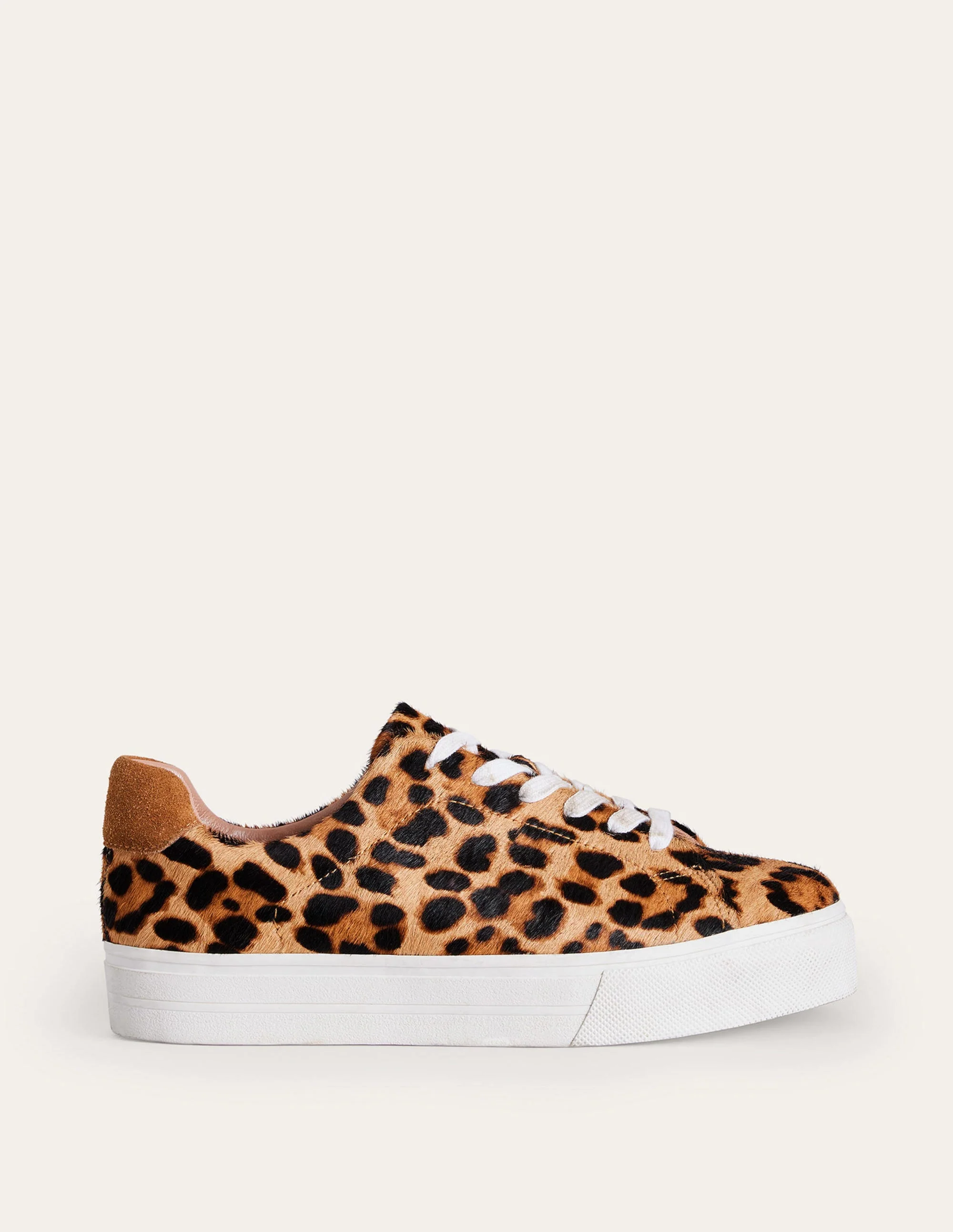 Leather Flatform Sneakers-Leopard - Image 2