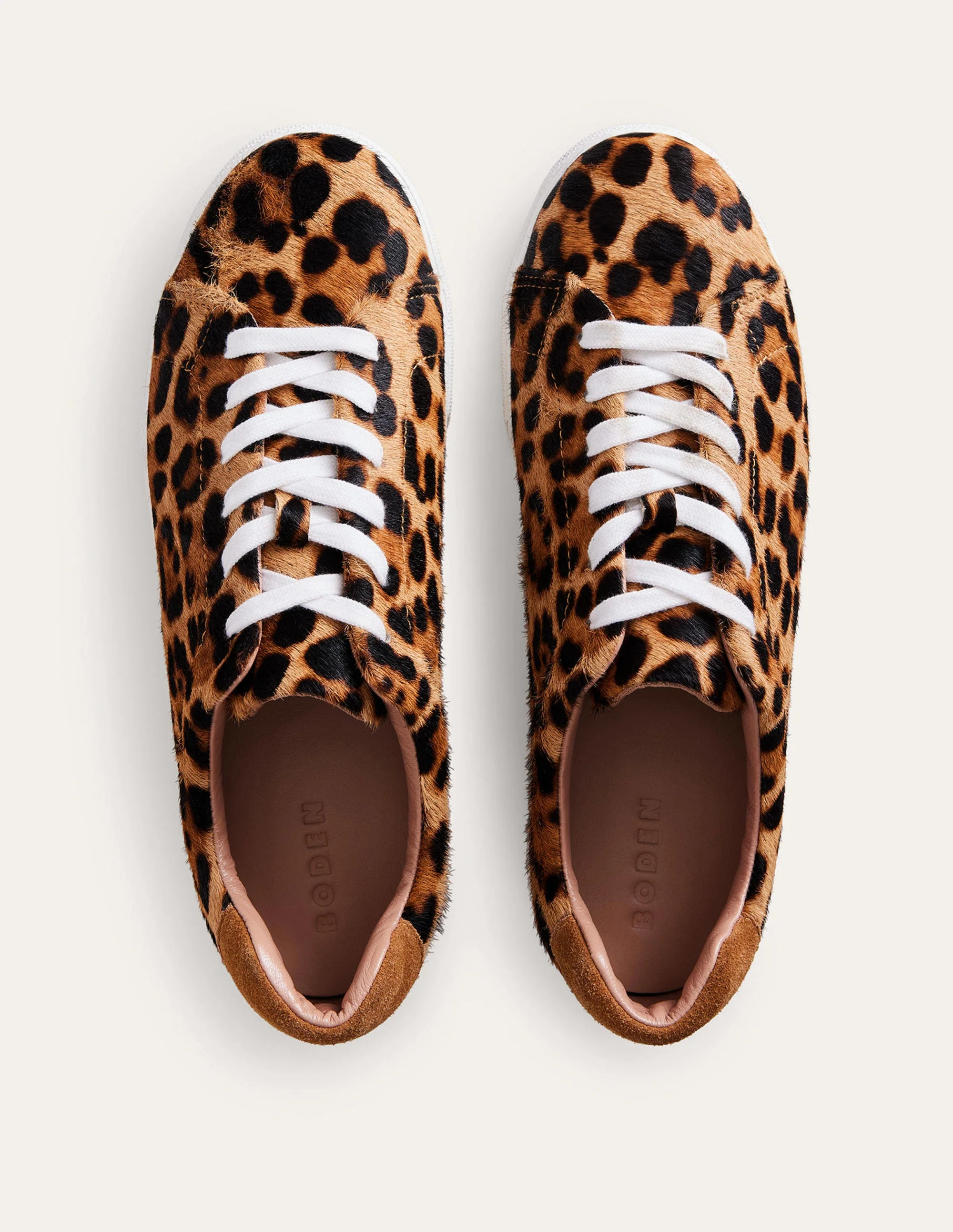 Leather Flatform Sneakers-Leopard - Image 5