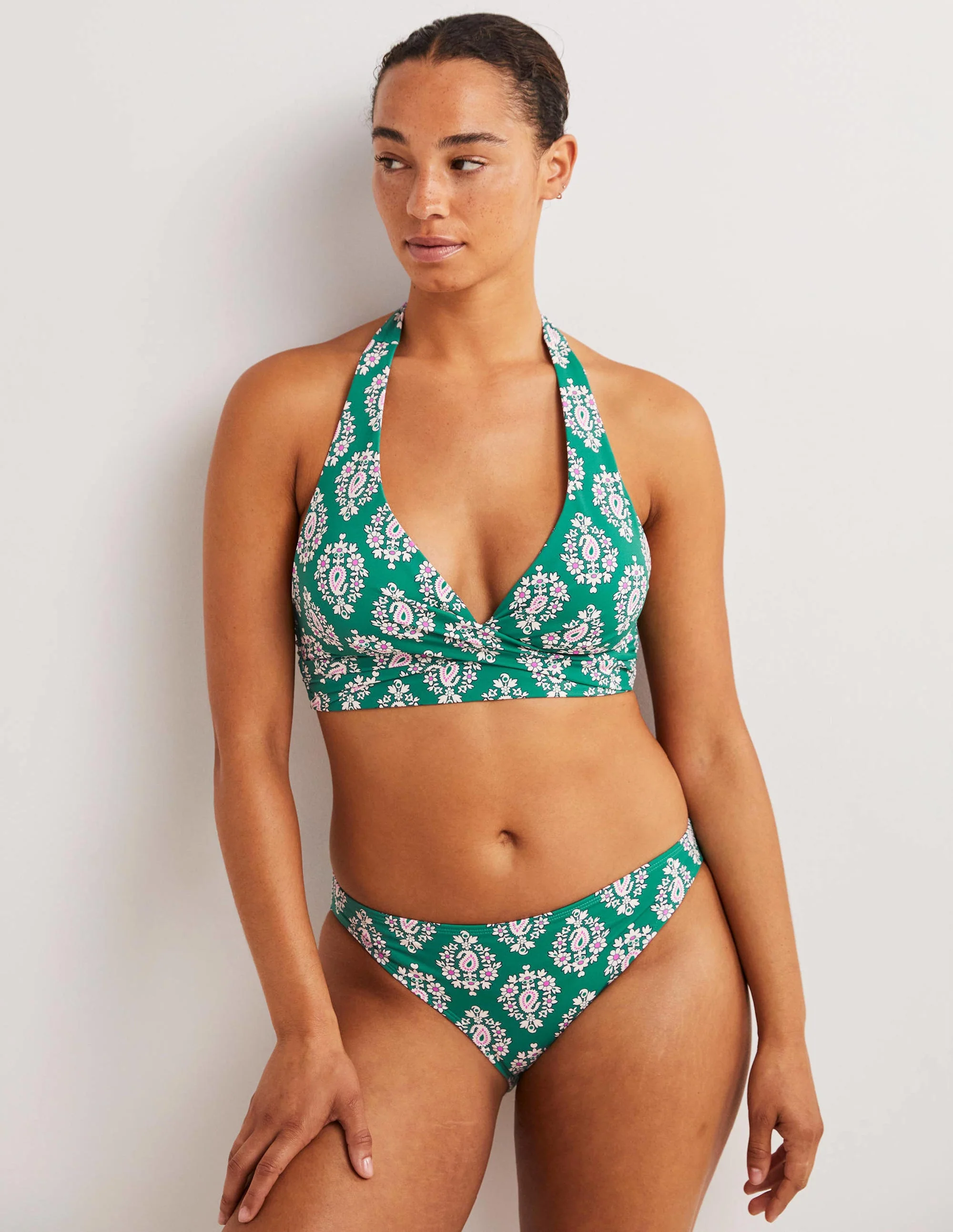 Levanzo Halter Bikini Top-Shady Glade, Opulent Paisley