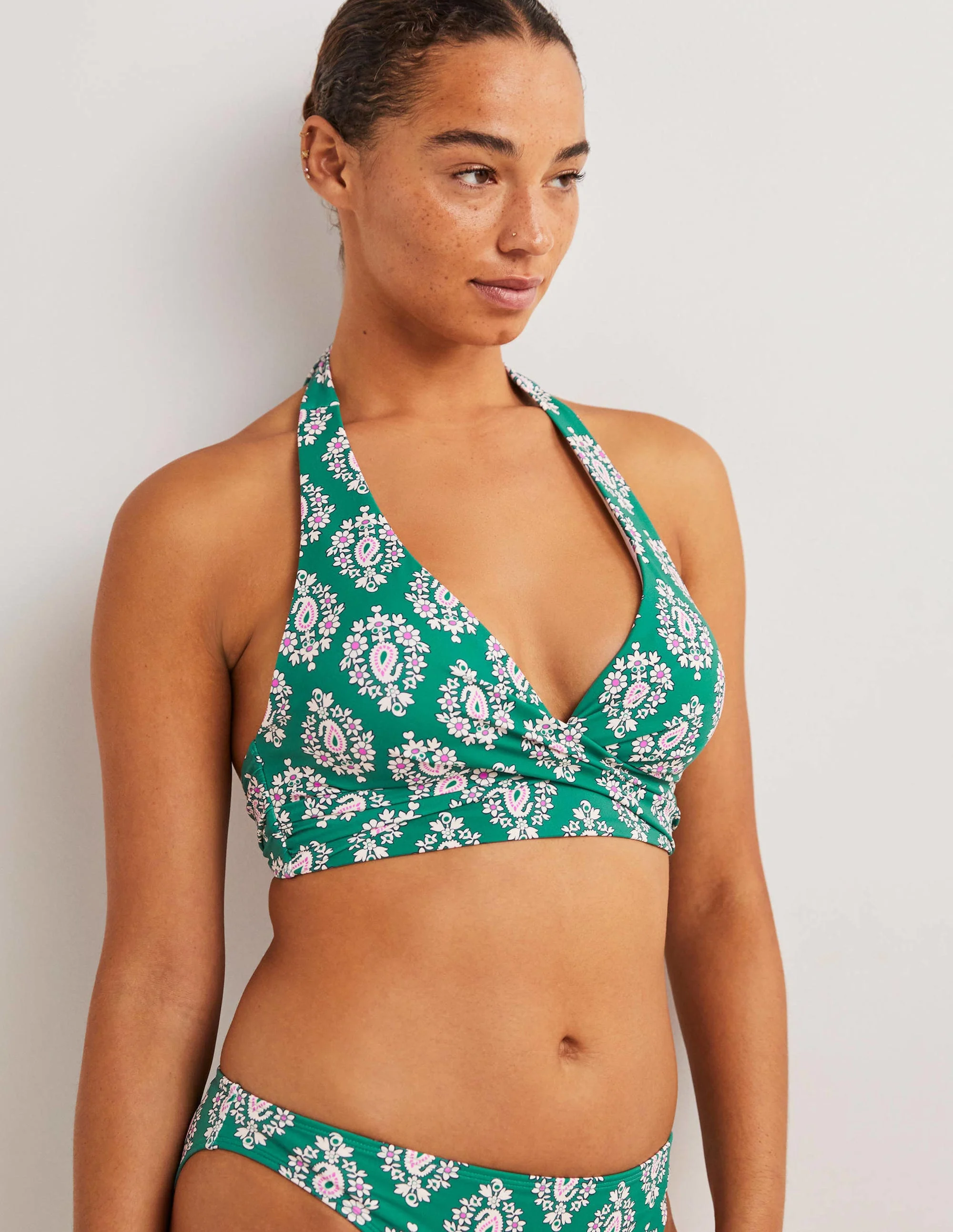 Levanzo Halter Bikini Top-Shady Glade, Opulent Paisley - Image 4