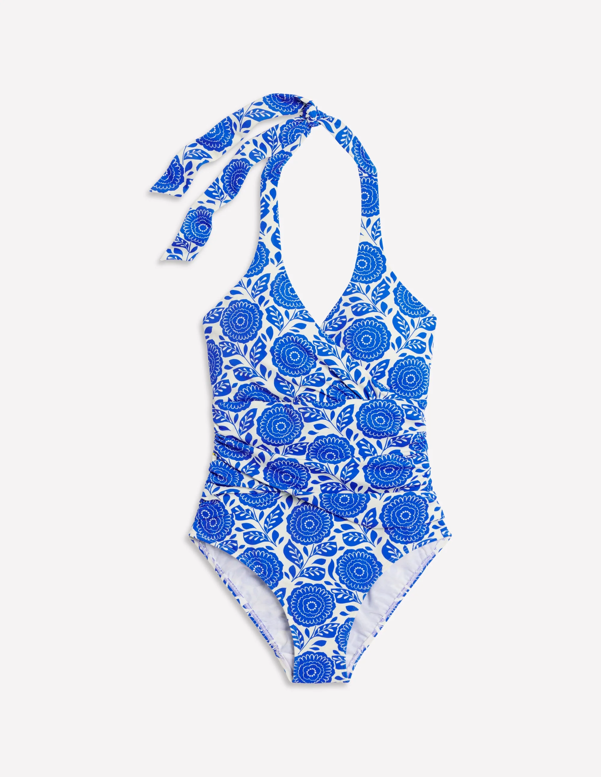 Levanzo Halter Swimsuit-Blue Dahlia Stamp - Image 5