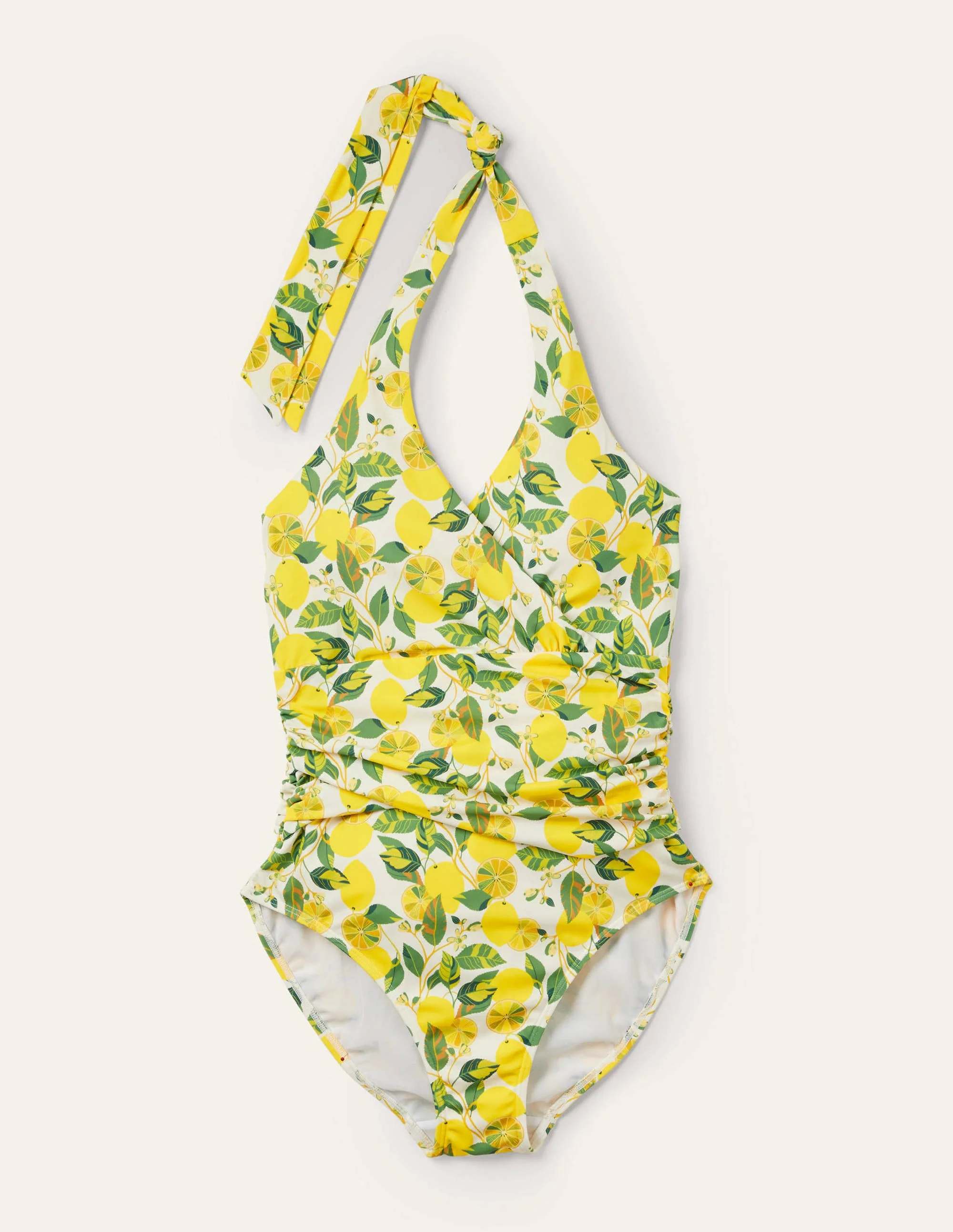 Levanzo Halter Swimsuit-Ivory, Lemon Vine - Image 6