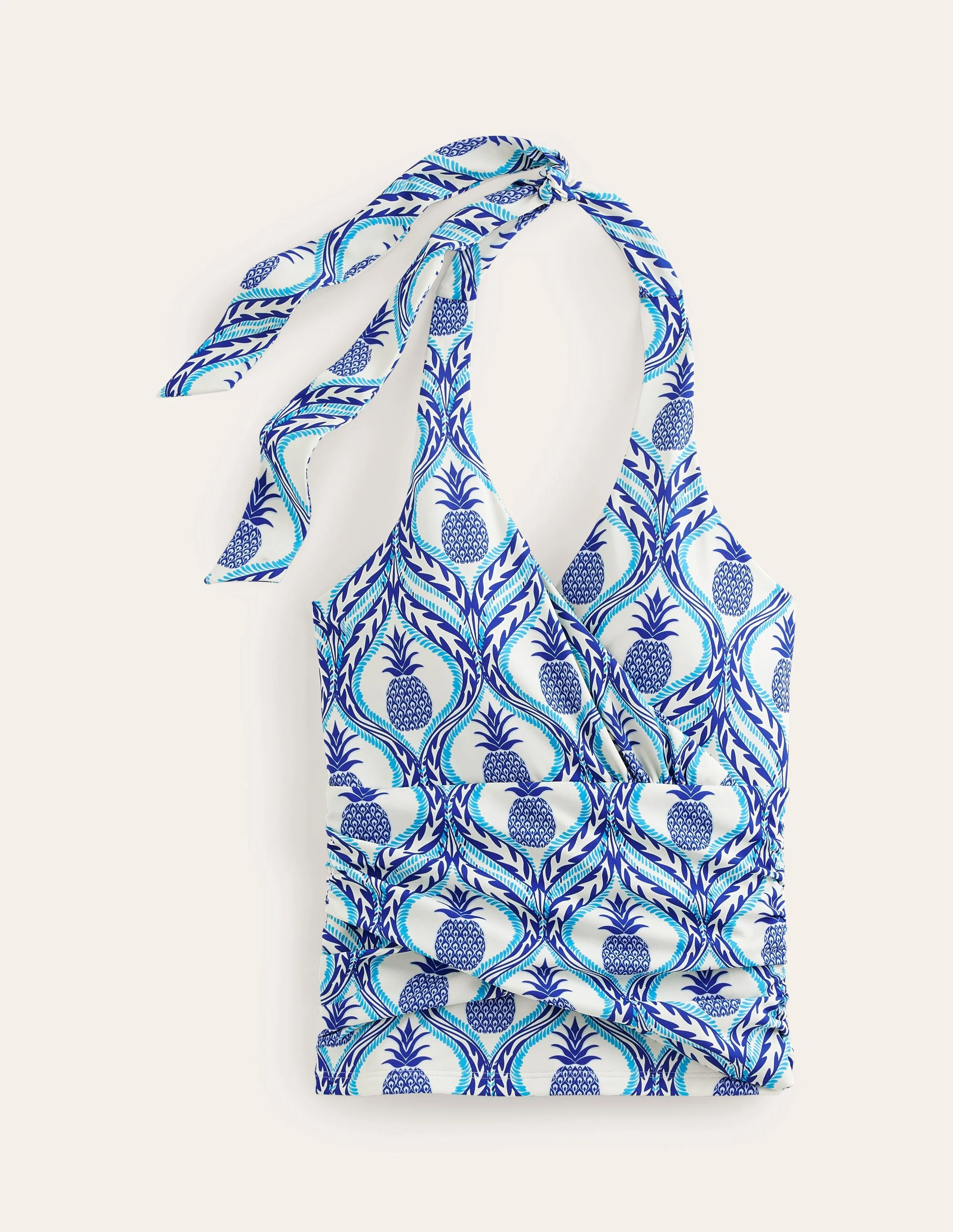 Levanzo Halter Tankini Top-Surf The Web, Pineapple Wave - Image 5