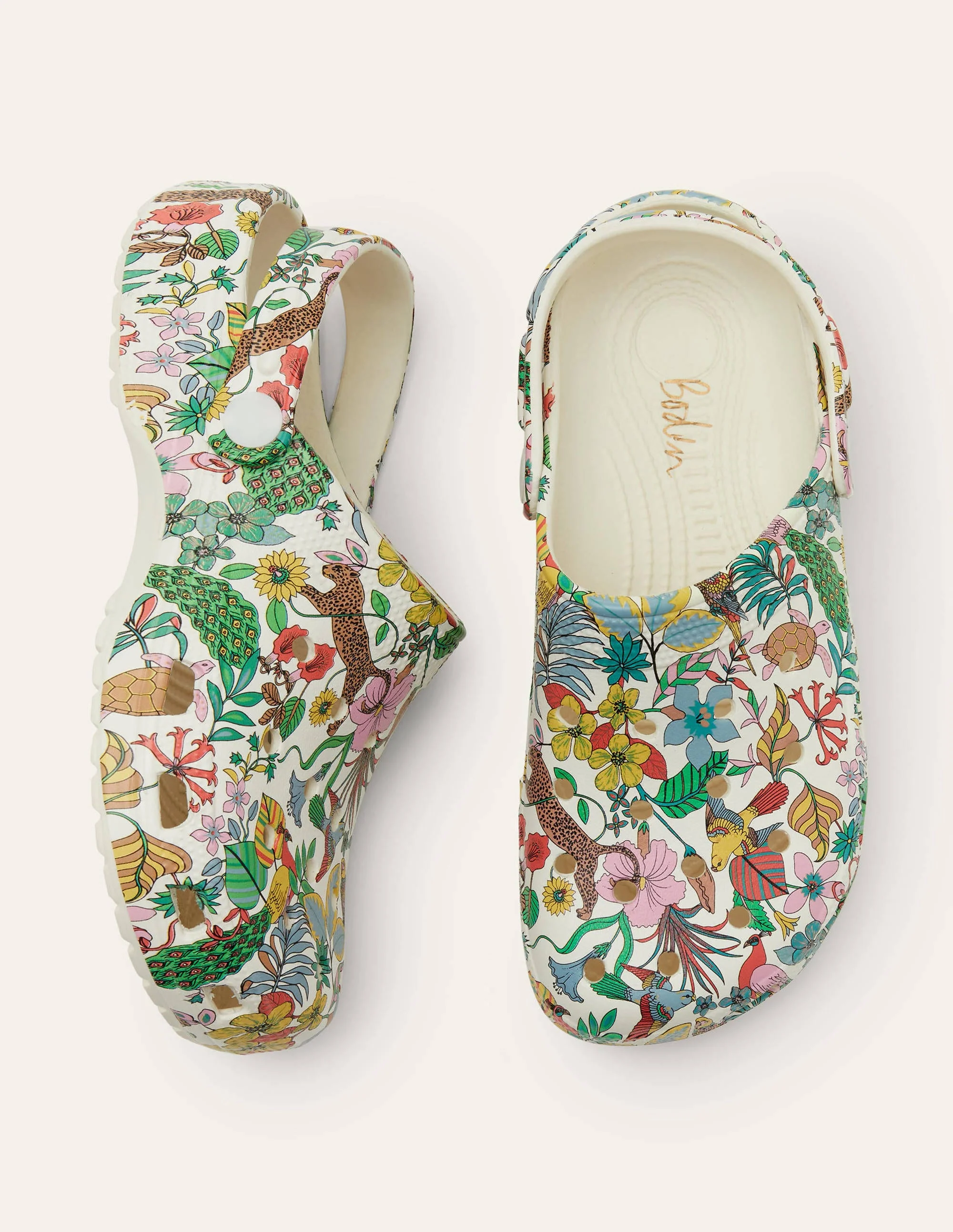 Lightweight Printed Clogs-Ivory, Conversational Animal - Image 3