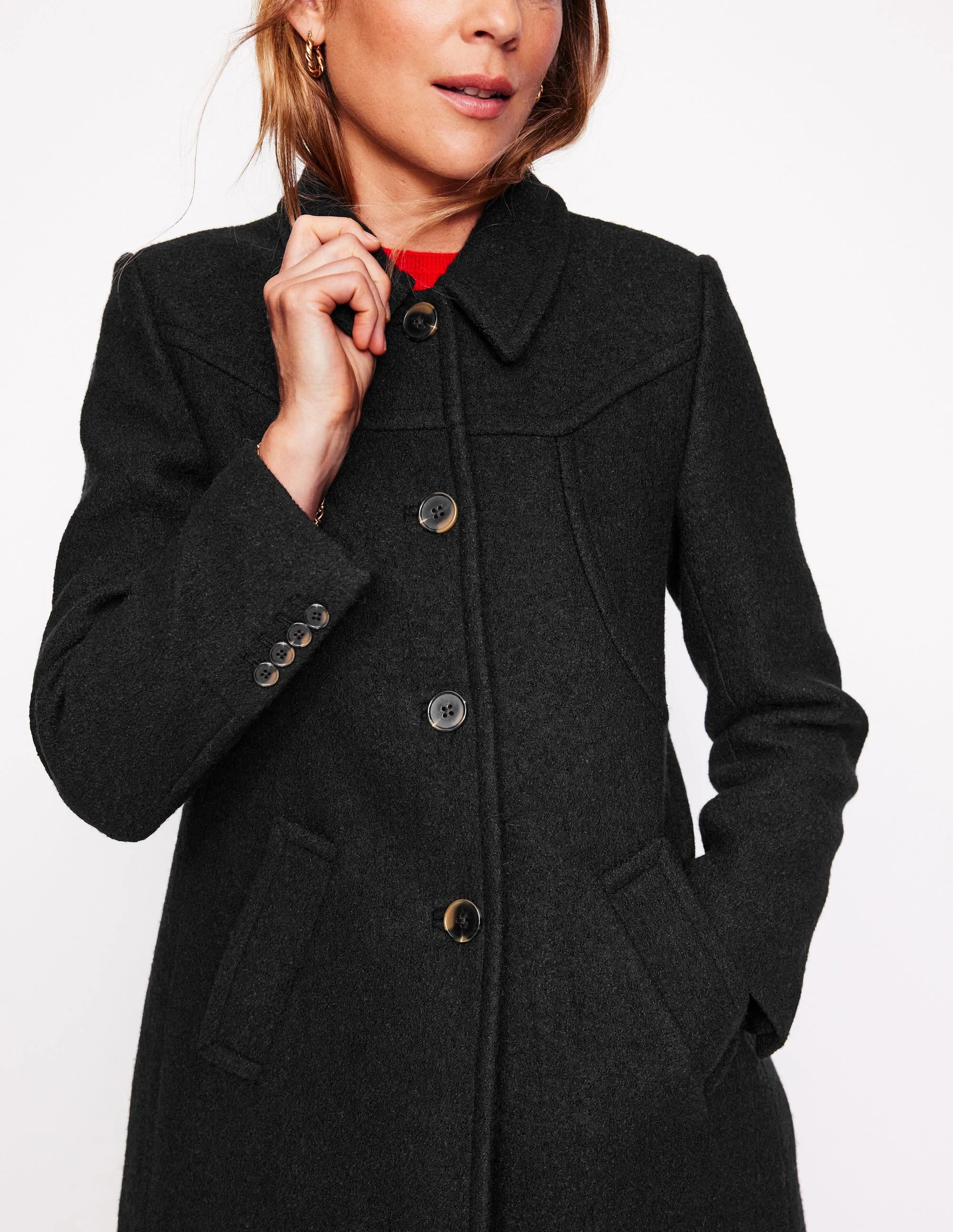 Lincoln Textured Coat-Black - Image 2