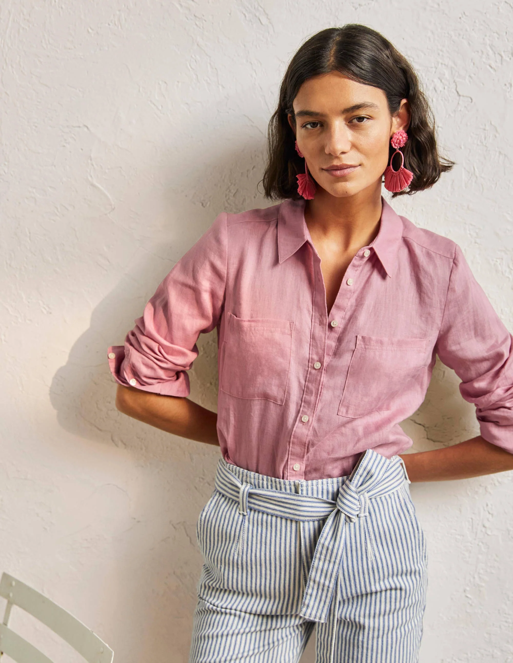 Linen Shirt-Formica Pink