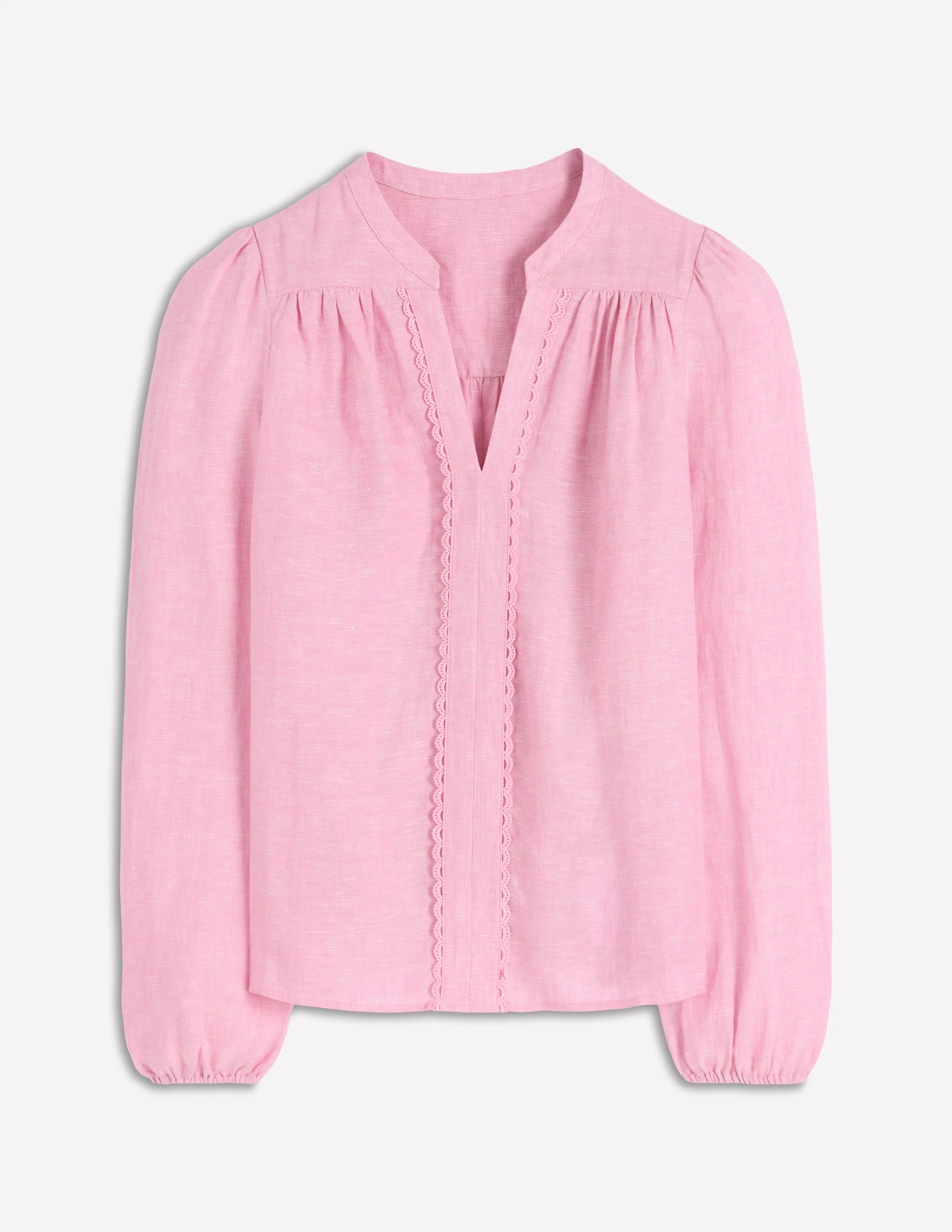 Linen Trim Insert Top-Meadowsweet Pink Chambray - Image 6