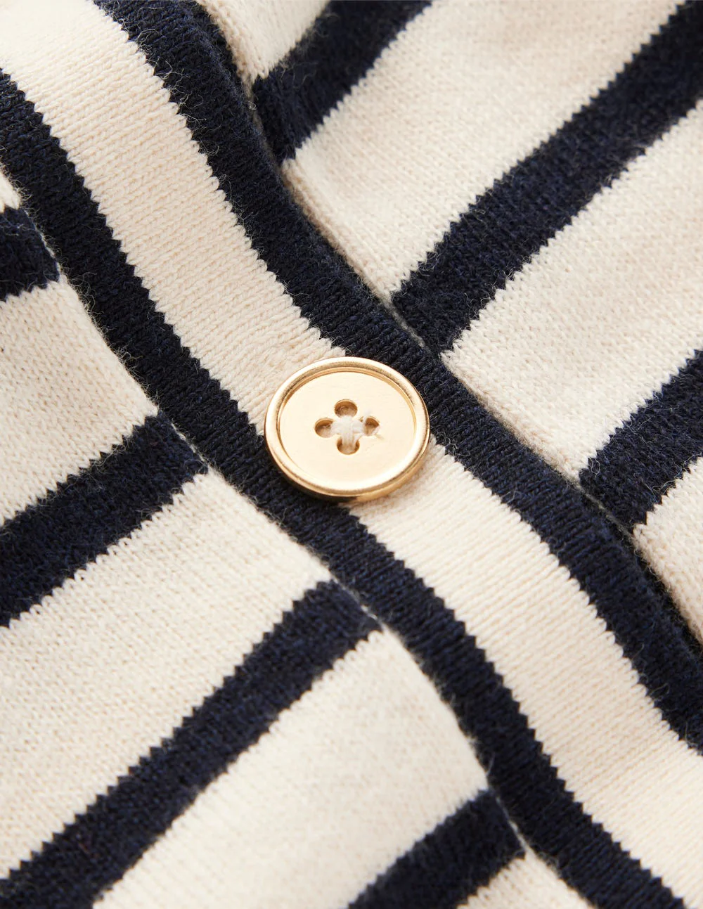 Liz Knitted Collared Cardigan-Ivory/ Navy - Image 8
