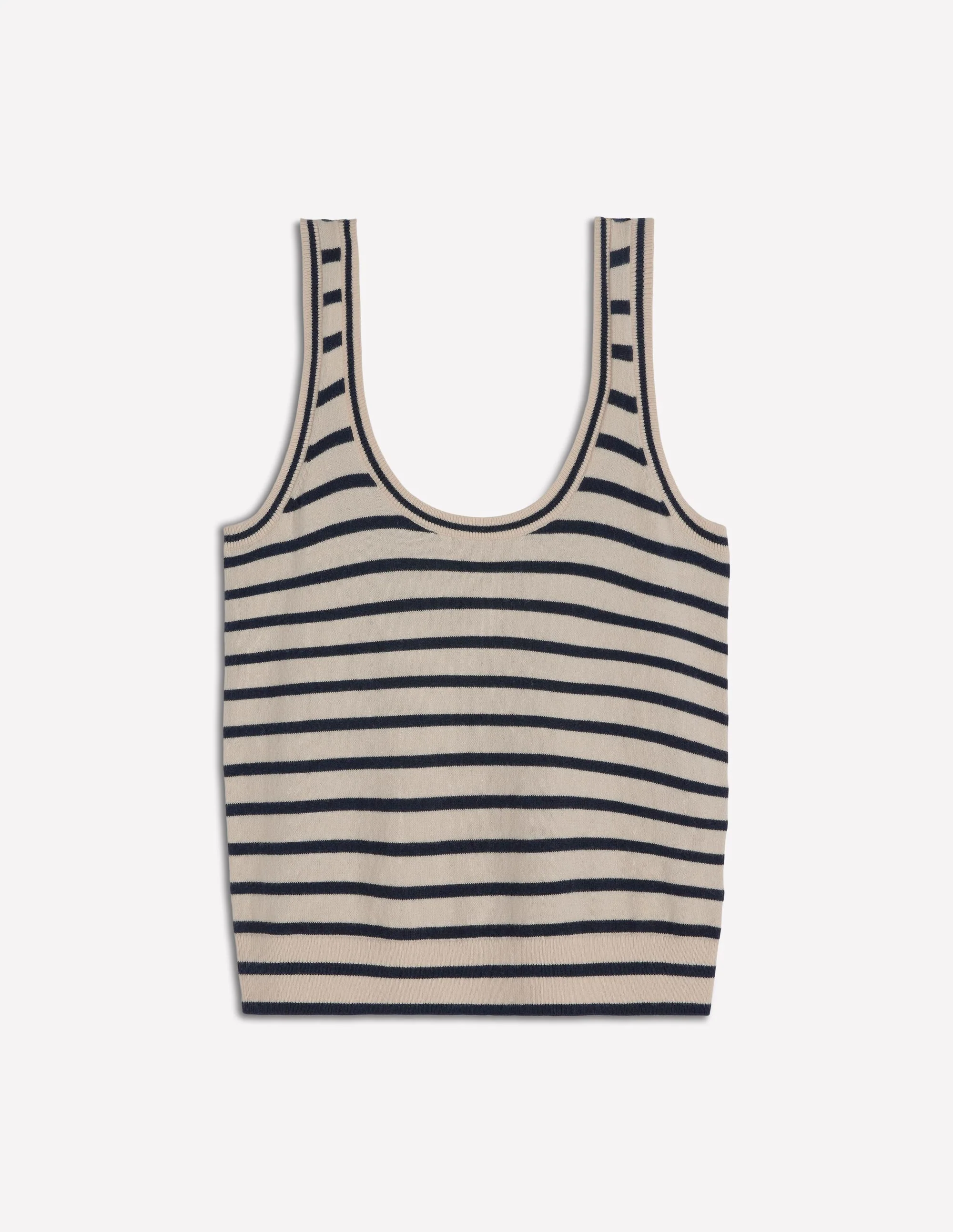 Liz Knitted Tank-Ivory, Navy - Image 6