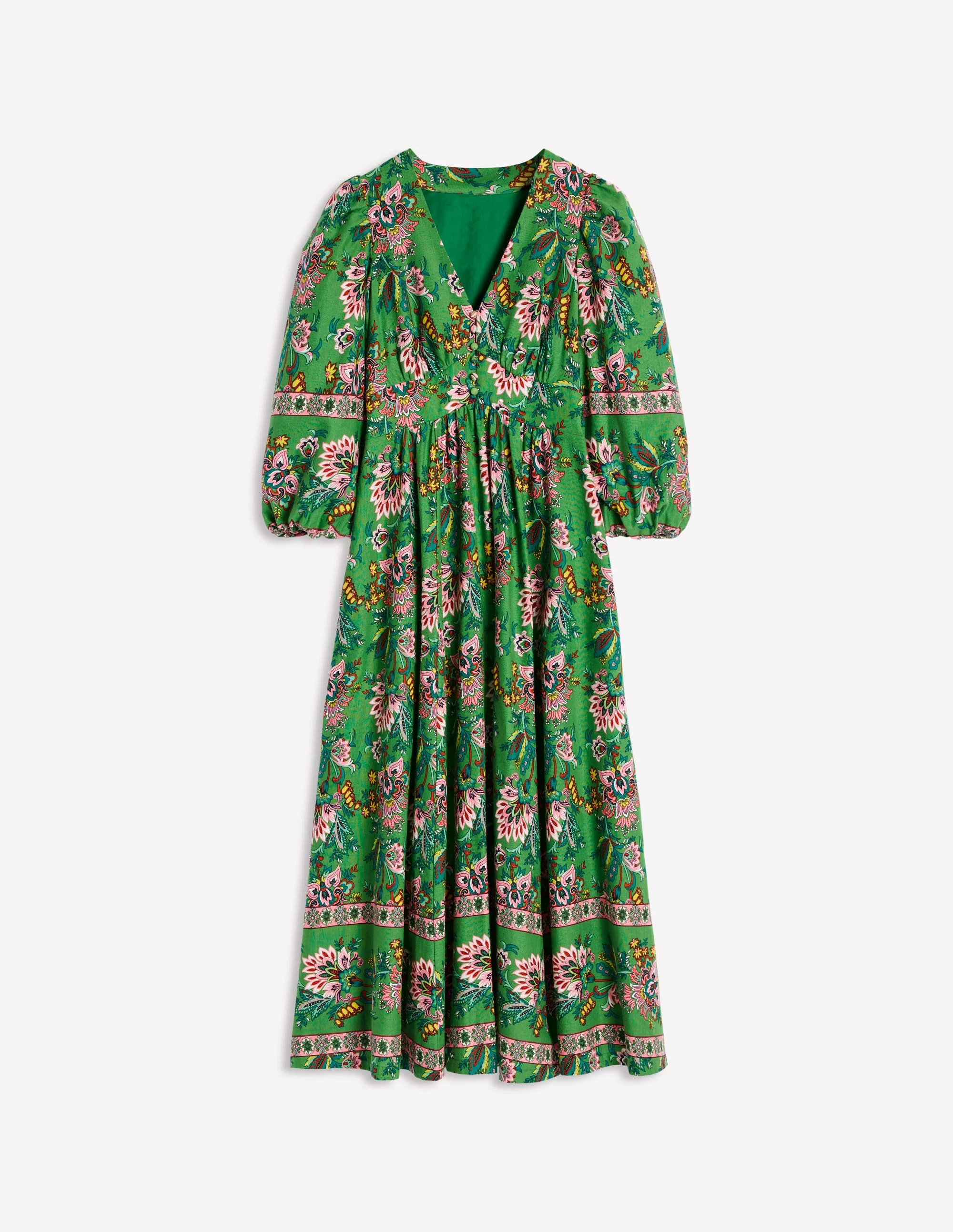 Lola Blouson Maxi Dress-Green, Botanica Terrace - Image 7