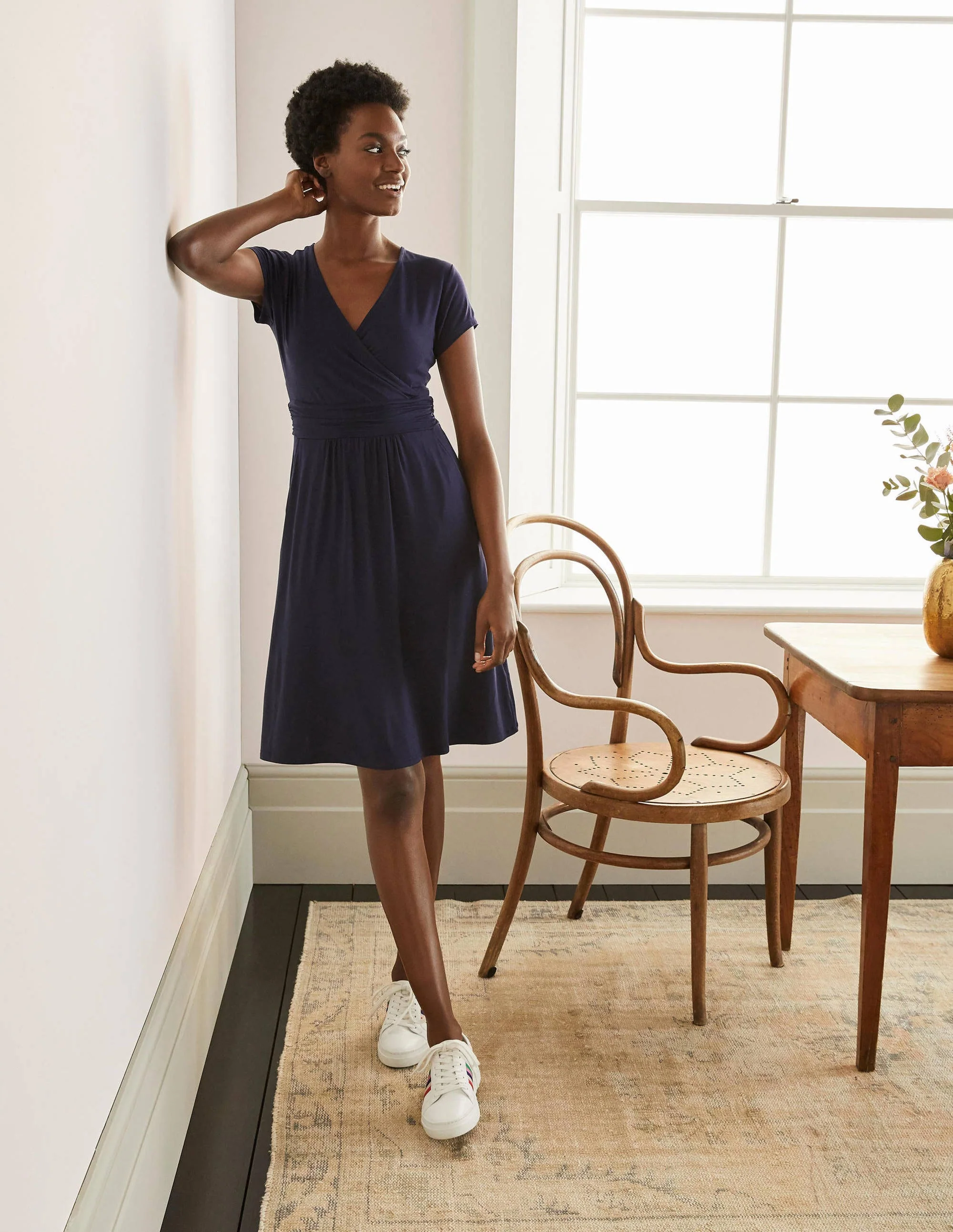 Lola Jersey Dress-Navy