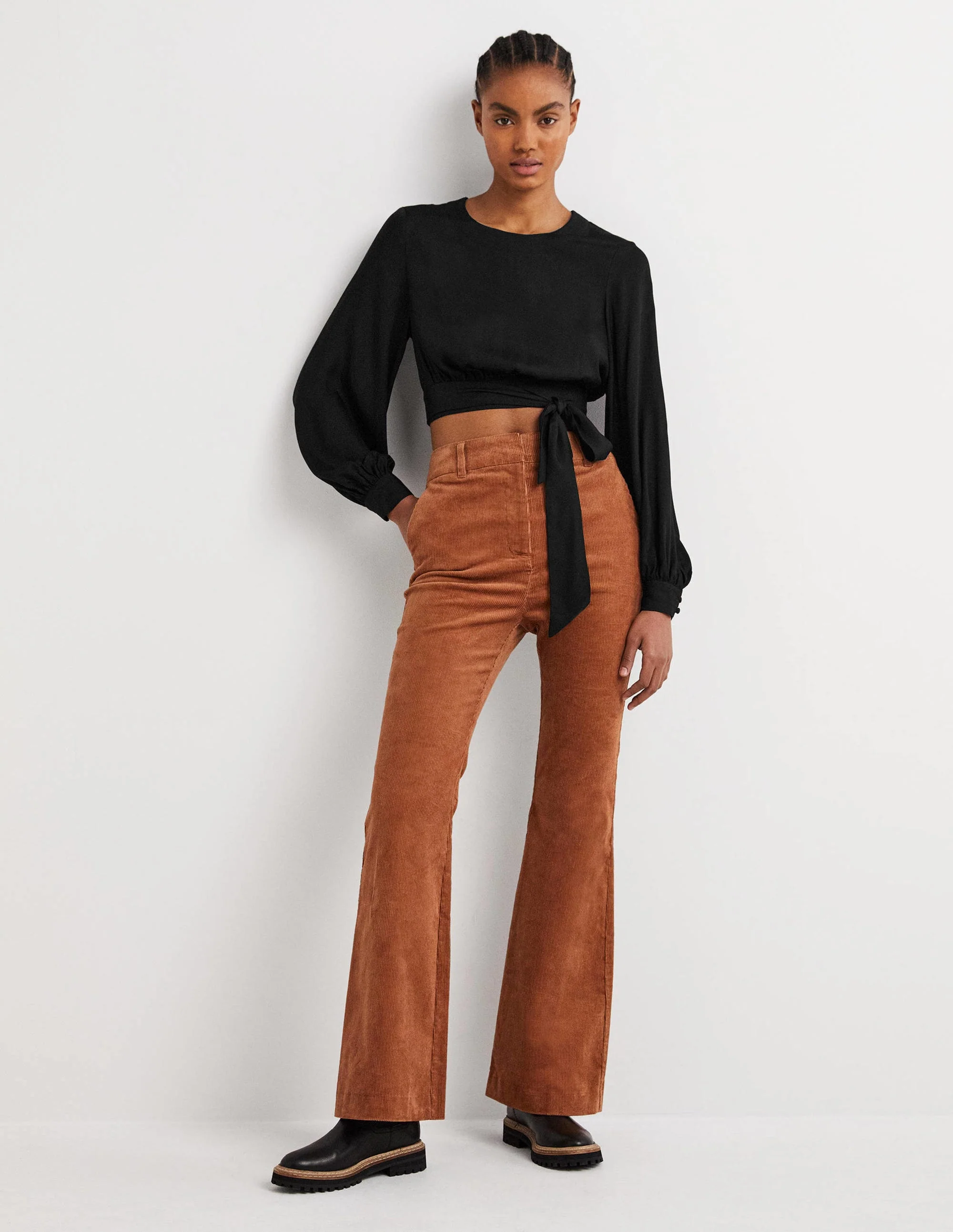 Long Sleeve Crop Top-Black - Image 4