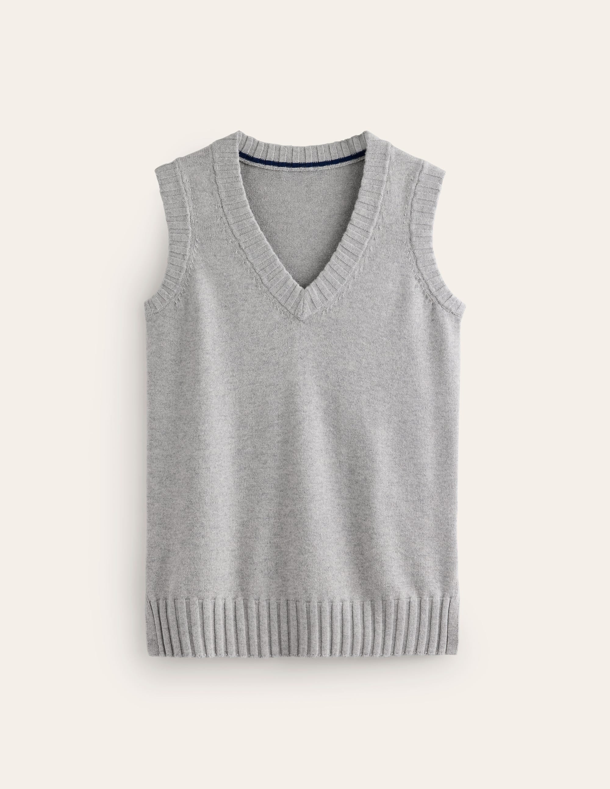 Longline V-Neck Tank-Mink Melange - Image 5