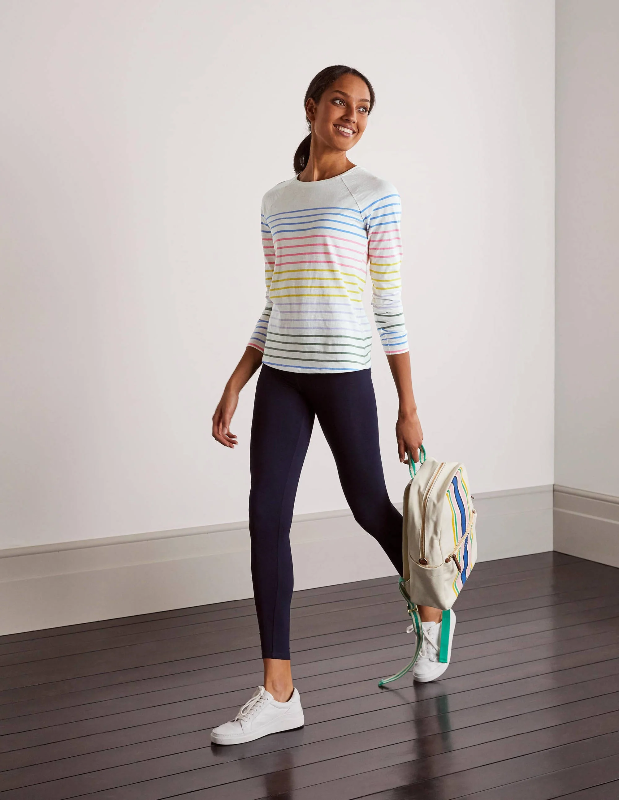 Lorna Baseball Top-Rainbow Multi Stripe - Image 2
